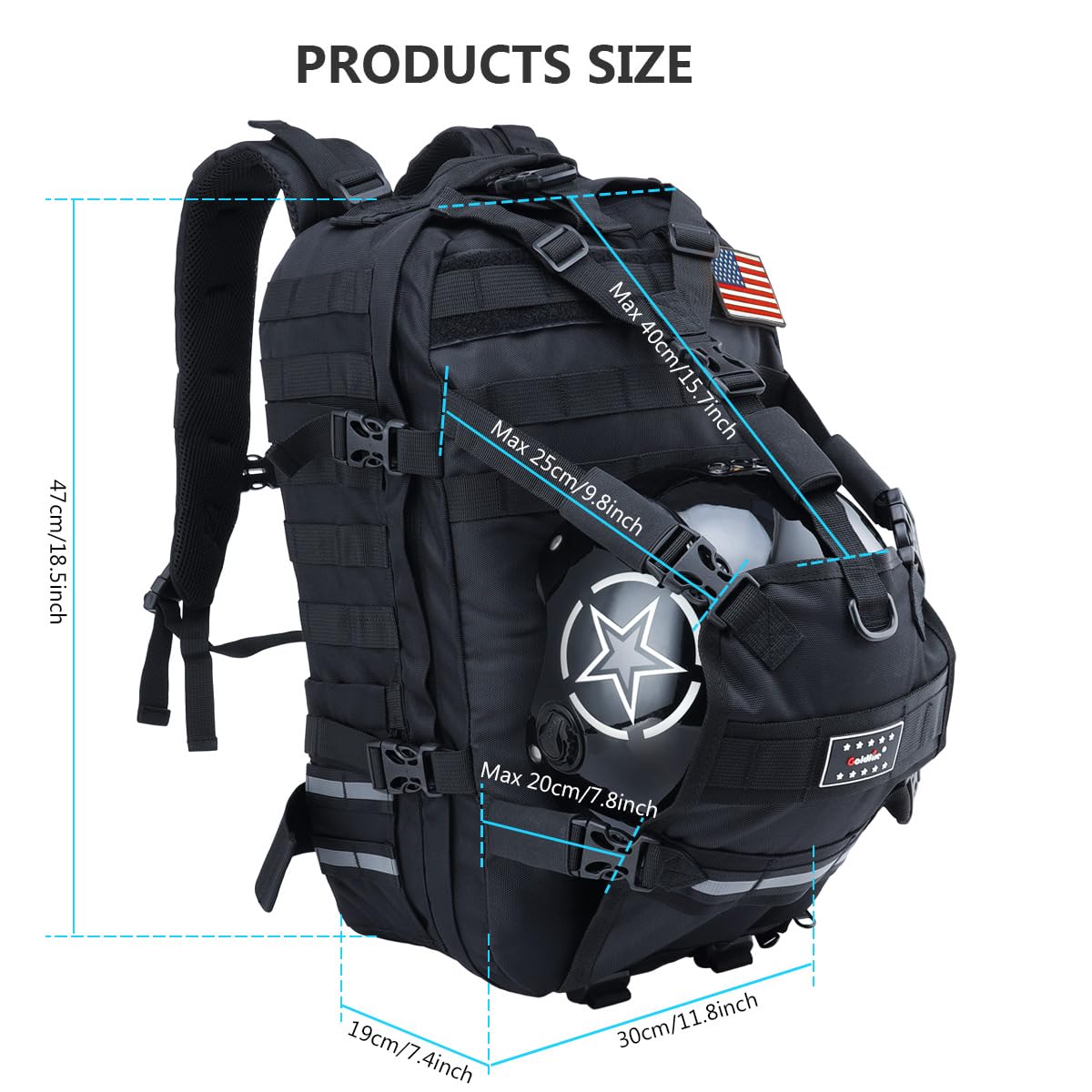 **Waterproof Motorcycle Backpack for Men - Expandable Travel Backpack with Helmet Holder - Ideal for Commuting, Road Trips & Outdoor Adventures**