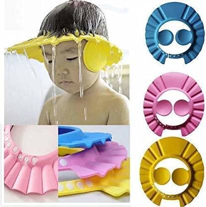 **MOM'S PRIDE Soft Adjustable Baby Shower Cap - 3 Pack Multi-Color | Safe Bathing & Shower Protection for Baby's Eyes & Ears | Perfect for Newborns, Infants & Toddlers**