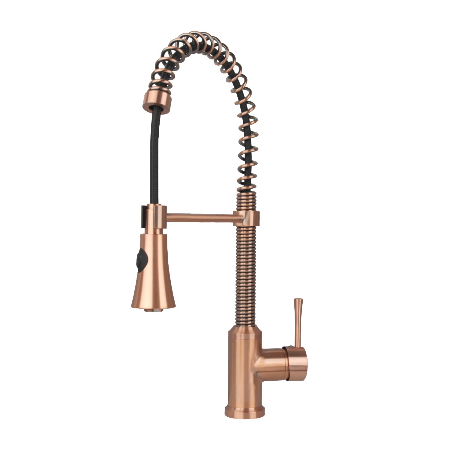 Akicon Brass Pull Down Kitchen Faucet - High Arc Sprayer for Sink (Copper) - Perfect for Modern Kitchens