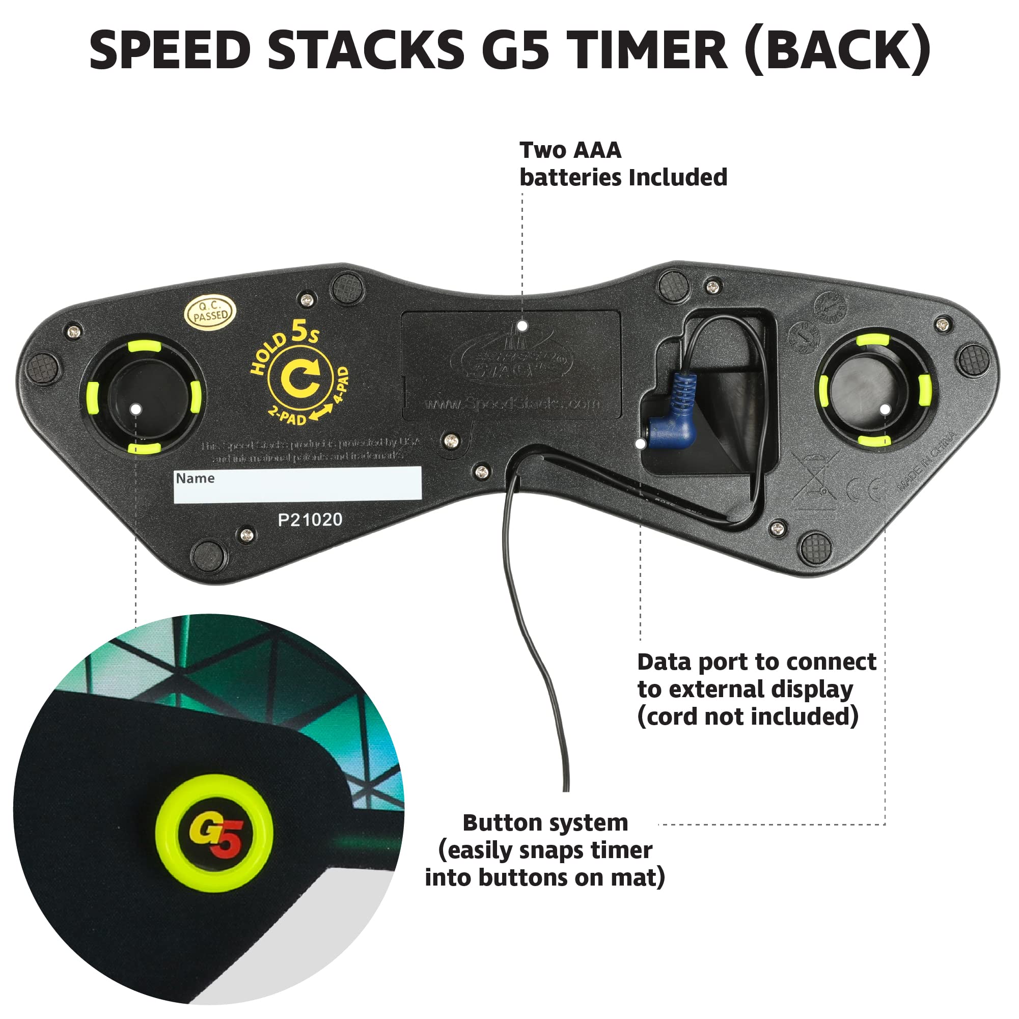 Official Speed Stacks G5 Timer - Precision to 0.001s | SSCA Approved Sport Stacking & Speed Cubing Timer | Perfect for Competitions, Practice & STEM Learning Activities