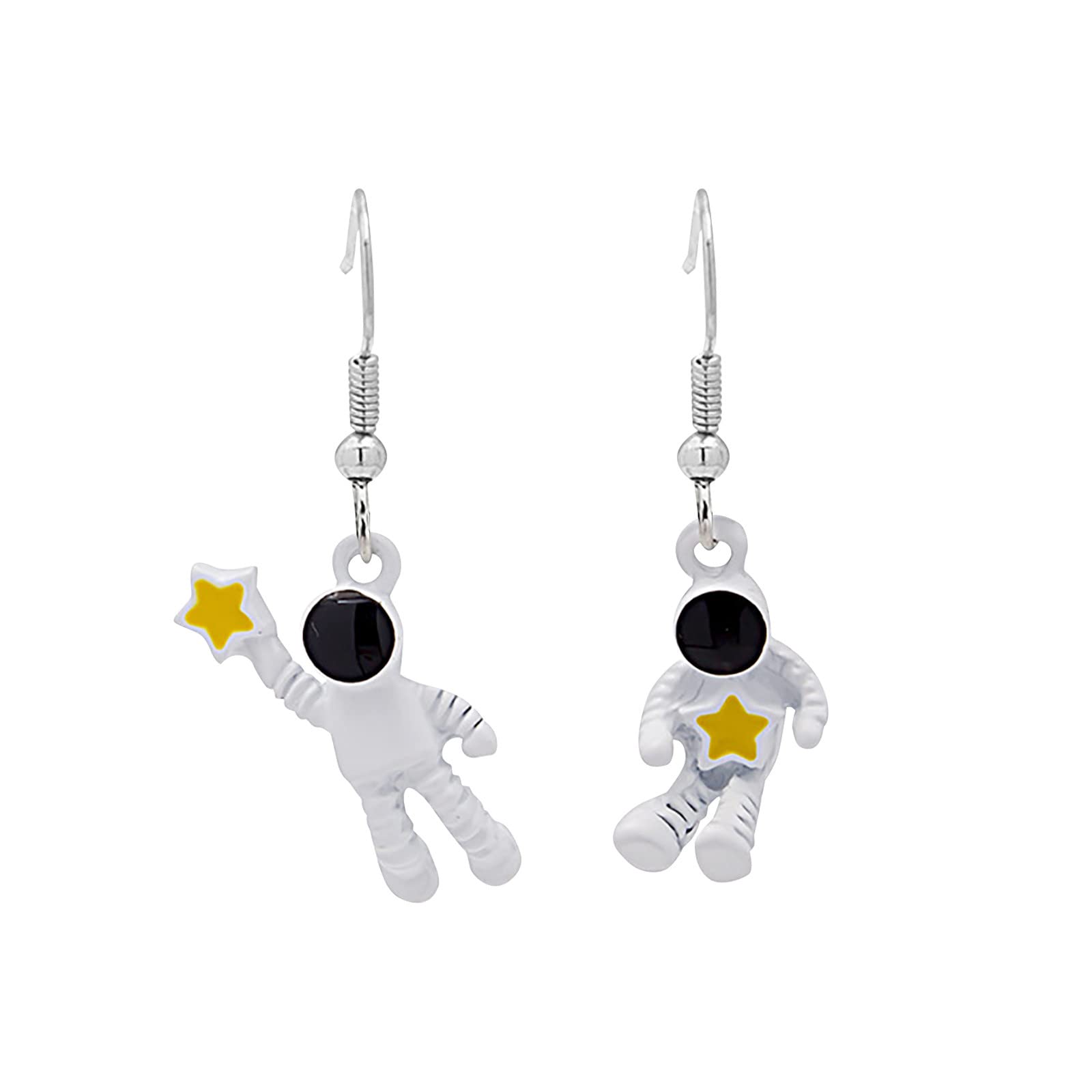 Astronaut Star Picking Earrings - Gold Women's Jewelry for Birthday, Proposal, Wedding & Engagement Party | Unique Space-Themed Gift for Her