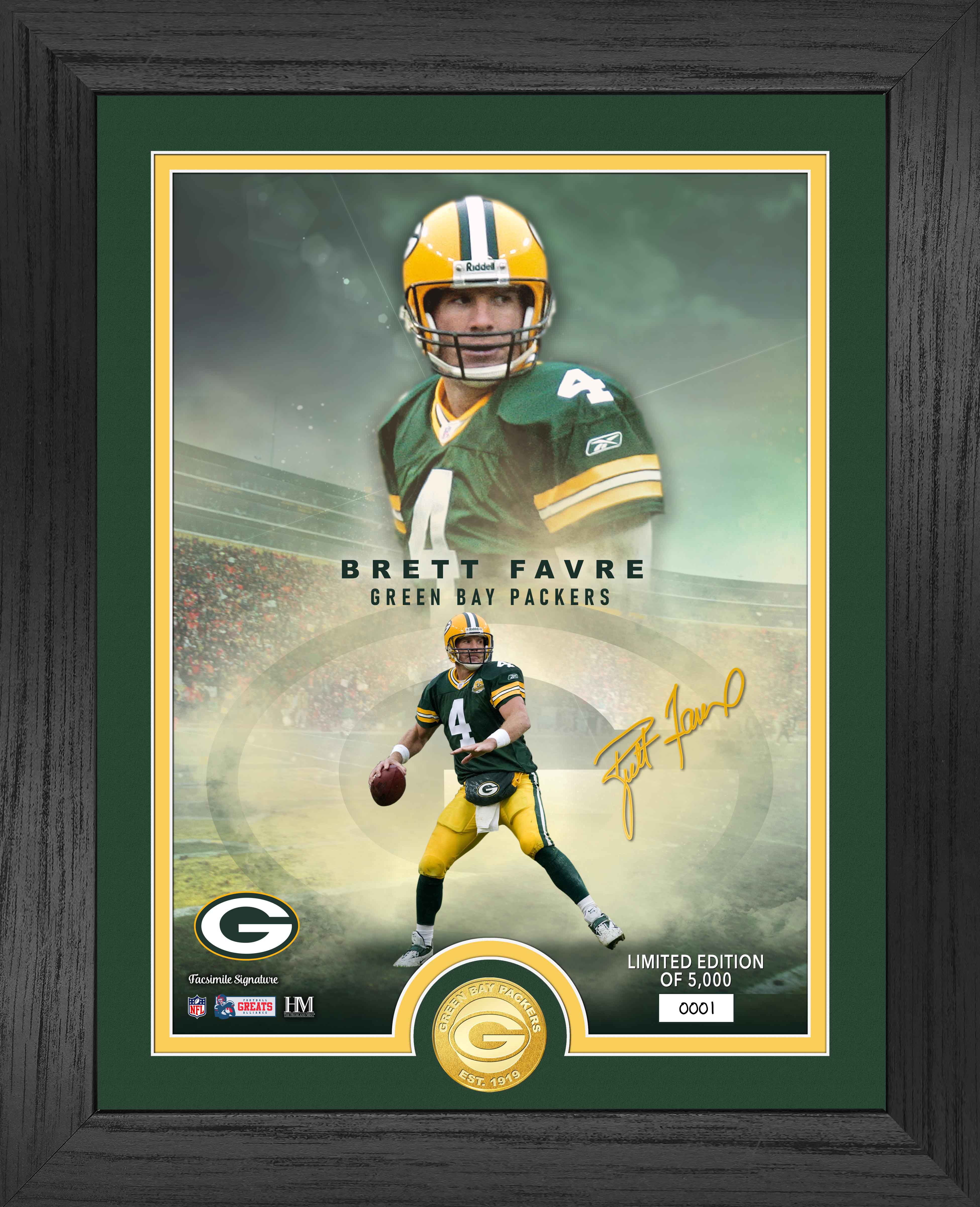 Brett Favre NFL Legends Commemorative Bronze Coin with Photo - Limited Edition Collectible for Football Fans, Sports Memorabilia Display, and Gift for Sports Enthusiasts