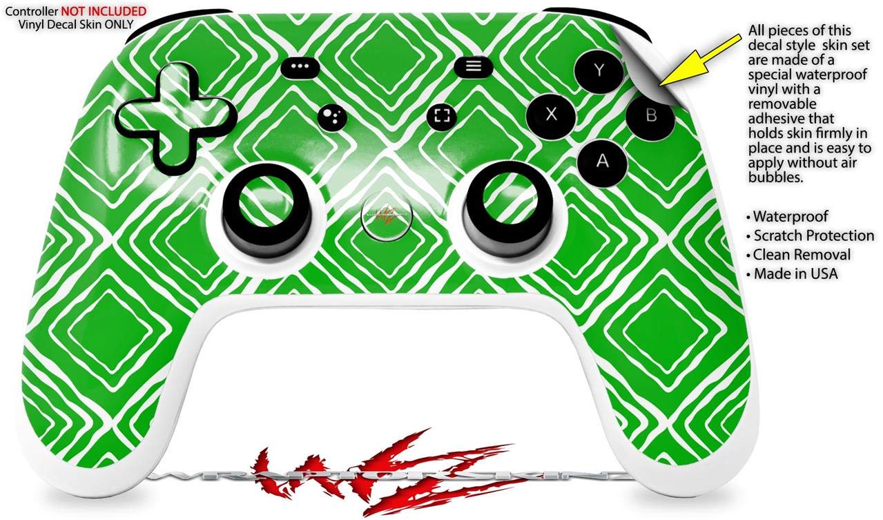 Google Stadia Controller Skin Decal Wrap - Wavey Green for Gaming