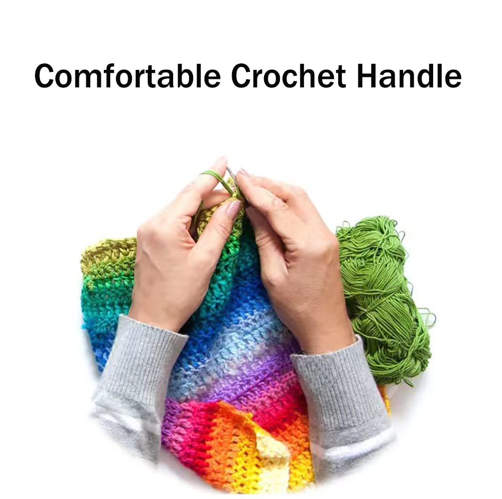 4mm & 4.5mm Aluminum Crochet Hooks Set - 2 Pack Ergonomic Soft Grip Rubber Handle Needles for Knitting & Crocheting | Perfect for Beginners & Experts | Ideal for Yarn Crafts, Amigurumi, Blankets & DIY Projects