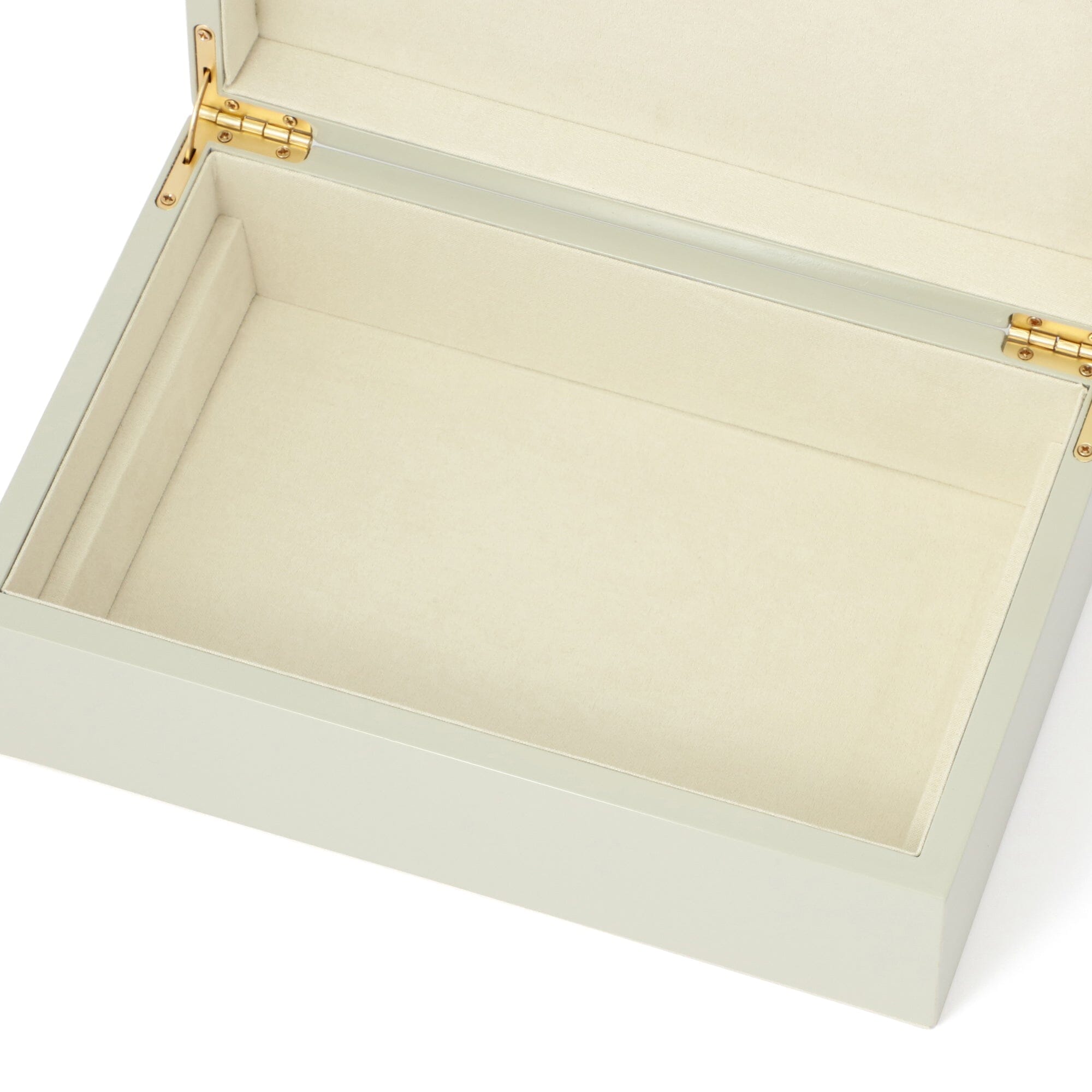 Elegant Large Grey Lacquer Stripe Jewelry Box - Perfect for Organizing Necklaces, Rings & Earrings - Ideal for Bedroom, Dresser & Travel