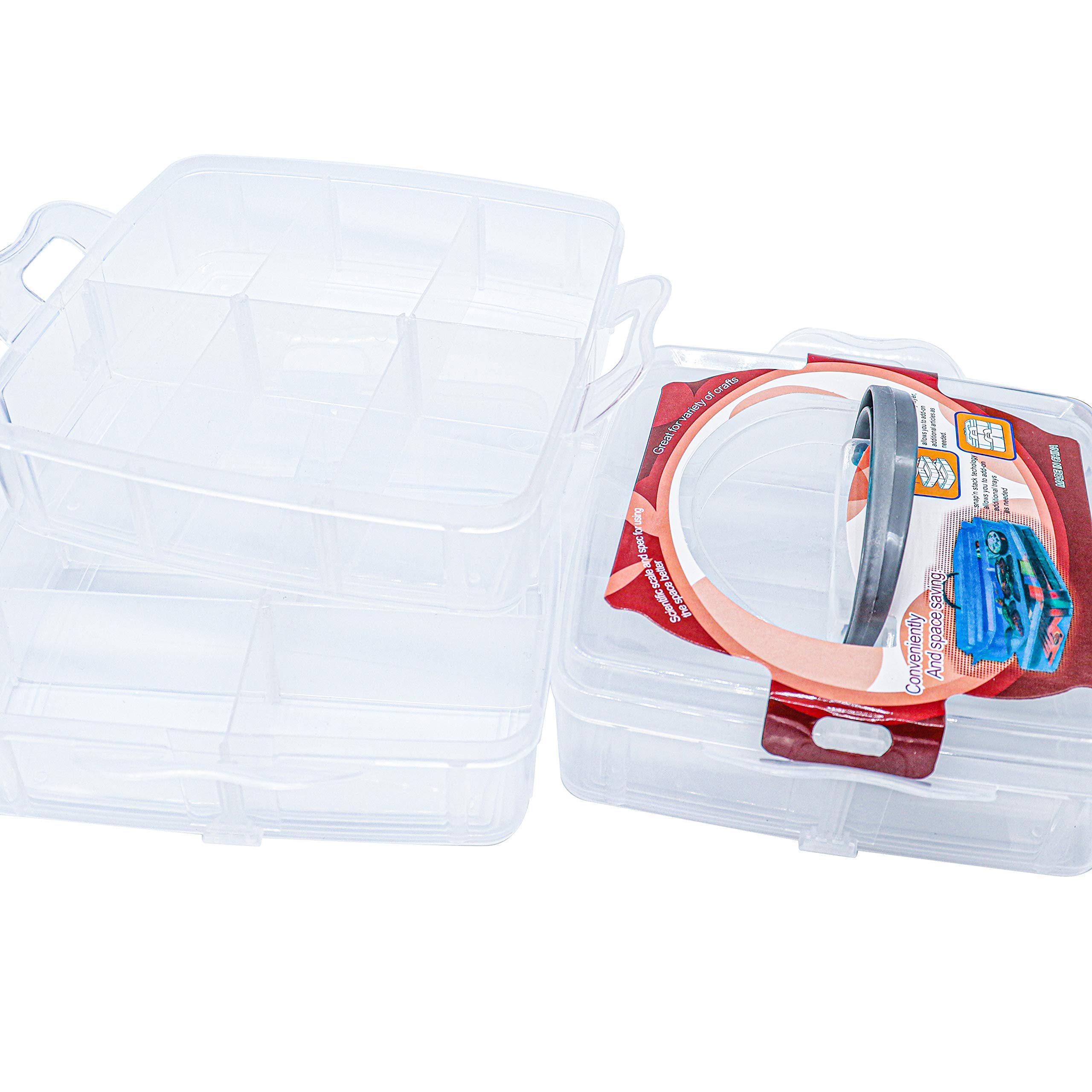 3-Layer Stackable Craft Organizer Box with Adjustable Compartments - Perfect for Jewelry, Hardware, Art Supplies, Beads & Beauty Accessories | Portable Storage Solution for DIY Crafts, Home Organization & Kids Toys