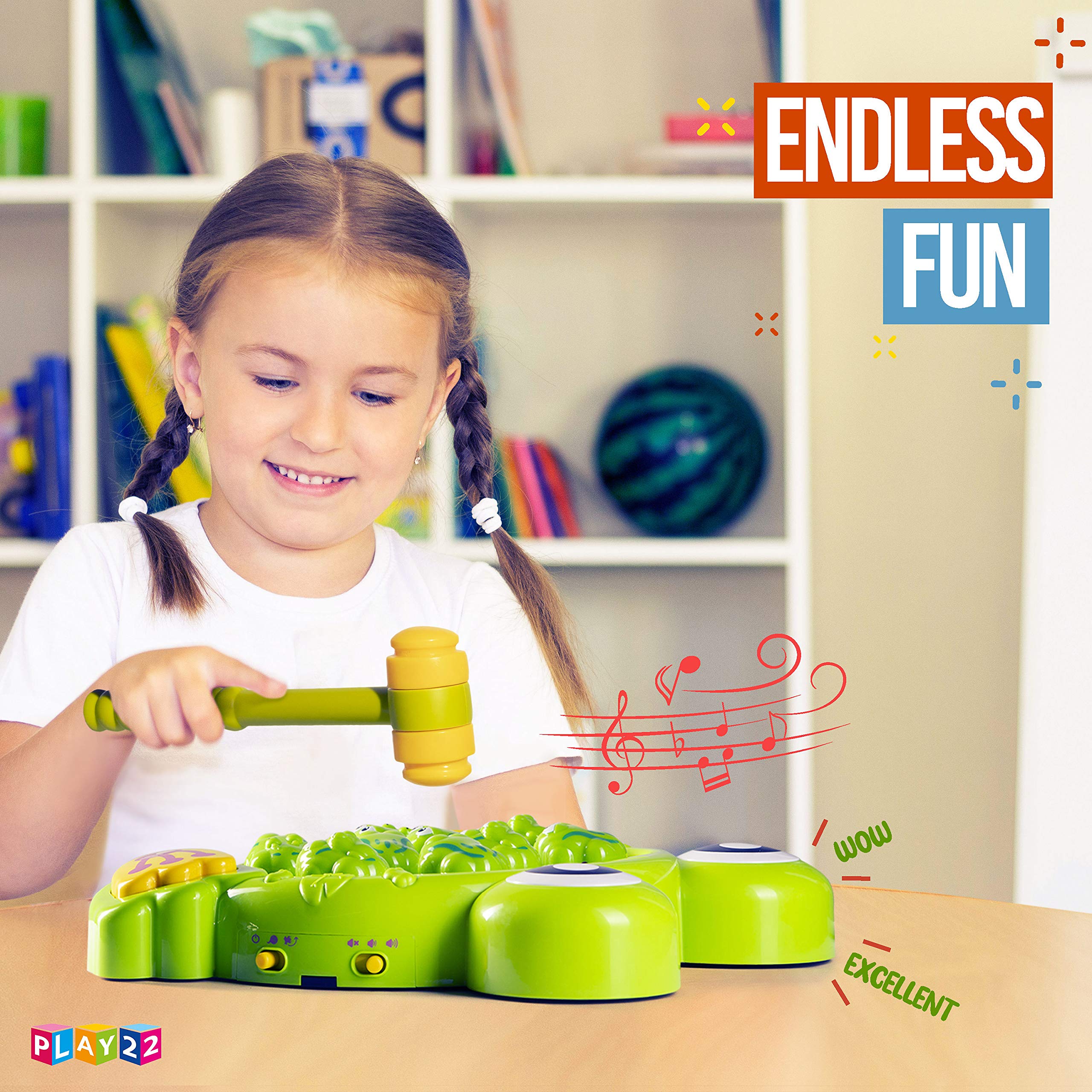Play22 Whack A Frog Game - Fun & Educational Toddler Toys for 2-5 Year Old Boys & Girls | Early Learning Developmental Toy | Perfect Birthday Gift for Kids | Indoor Play, Preschool Learning & Family Game Night