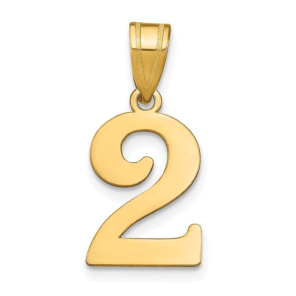 14K Yellow Gold Polished Number Pendant Necklace - Elegant Women's Fine Jewelry for Birthdays, Anniversaries & Everyday Wear
