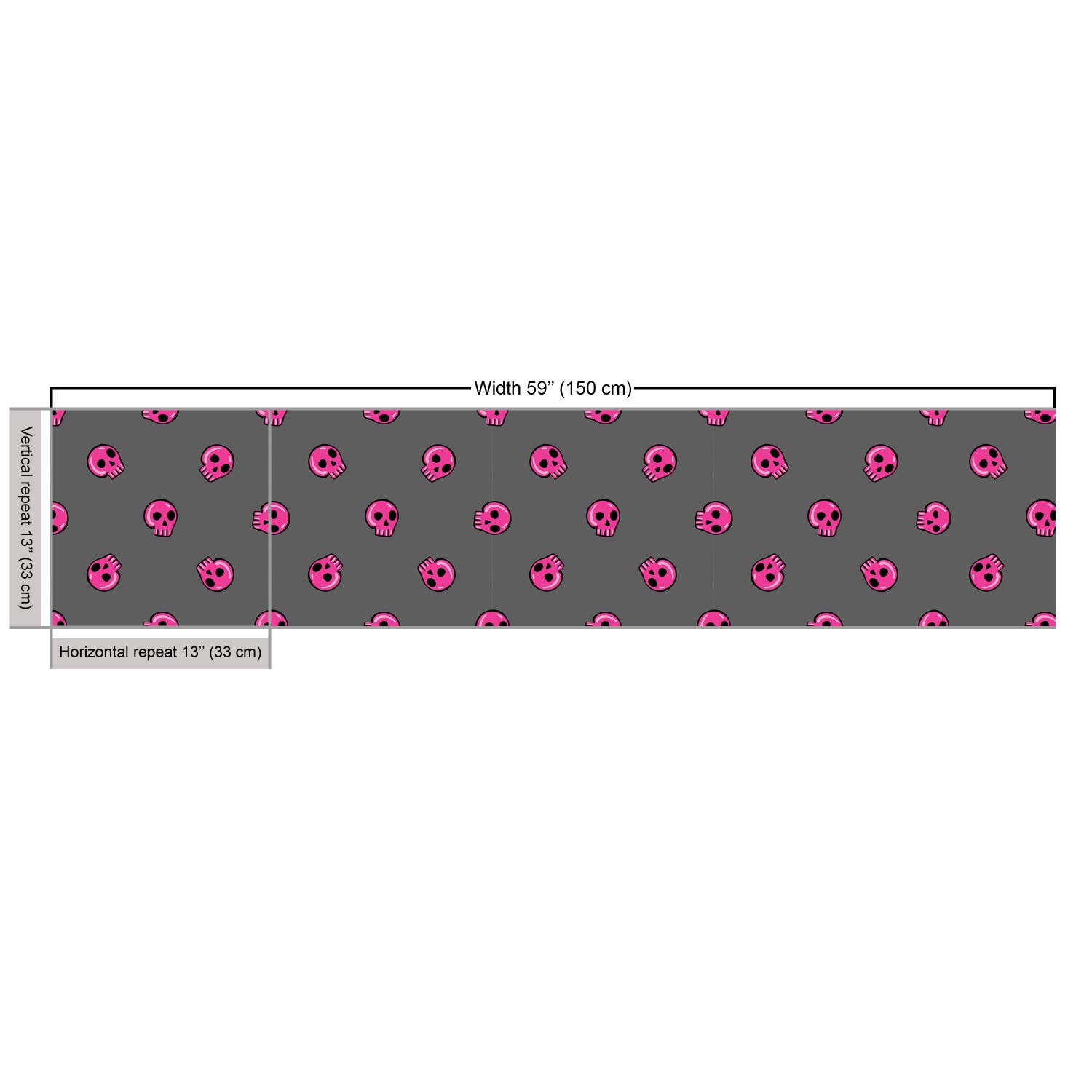 Ambesonne Skull Fabric by The Yard - Hand Drawn Pink Emo Skull Print Fabric for Upholstery, DIY Crafts, Home Decor (10 Yards, Dark Taupe & Hot Pink) | Perfect for Teen Bedroom, Gothic Fashion Projects & Alternative Home Accents