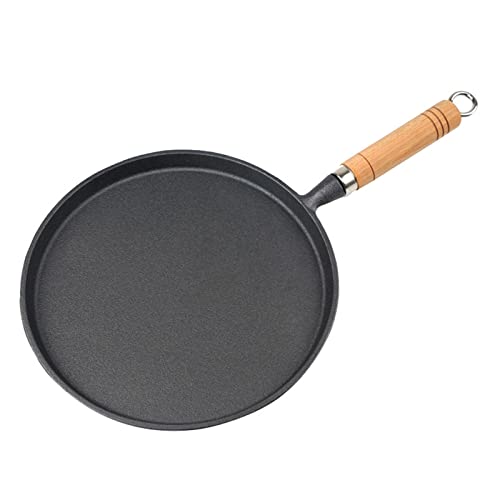 26CM Uncoated Cast Iron Skillet - Perfect for Pancakes, Hand Cakes & Pizza Baking | Heavy Duty Non-Stick Frying Pan for Stovetop, Oven & Camping