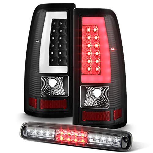 AKKON LED Tube Tail Lights + 3rd Brake Cargo Lamp for 1999-2002 Chevy Silverado & 1999-2006 GMC Sierra - Bright Red LED Lights for Enhanced Visibility & Style - Perfect for Night Driving, Off-Roading & Custom Truck Upgrades