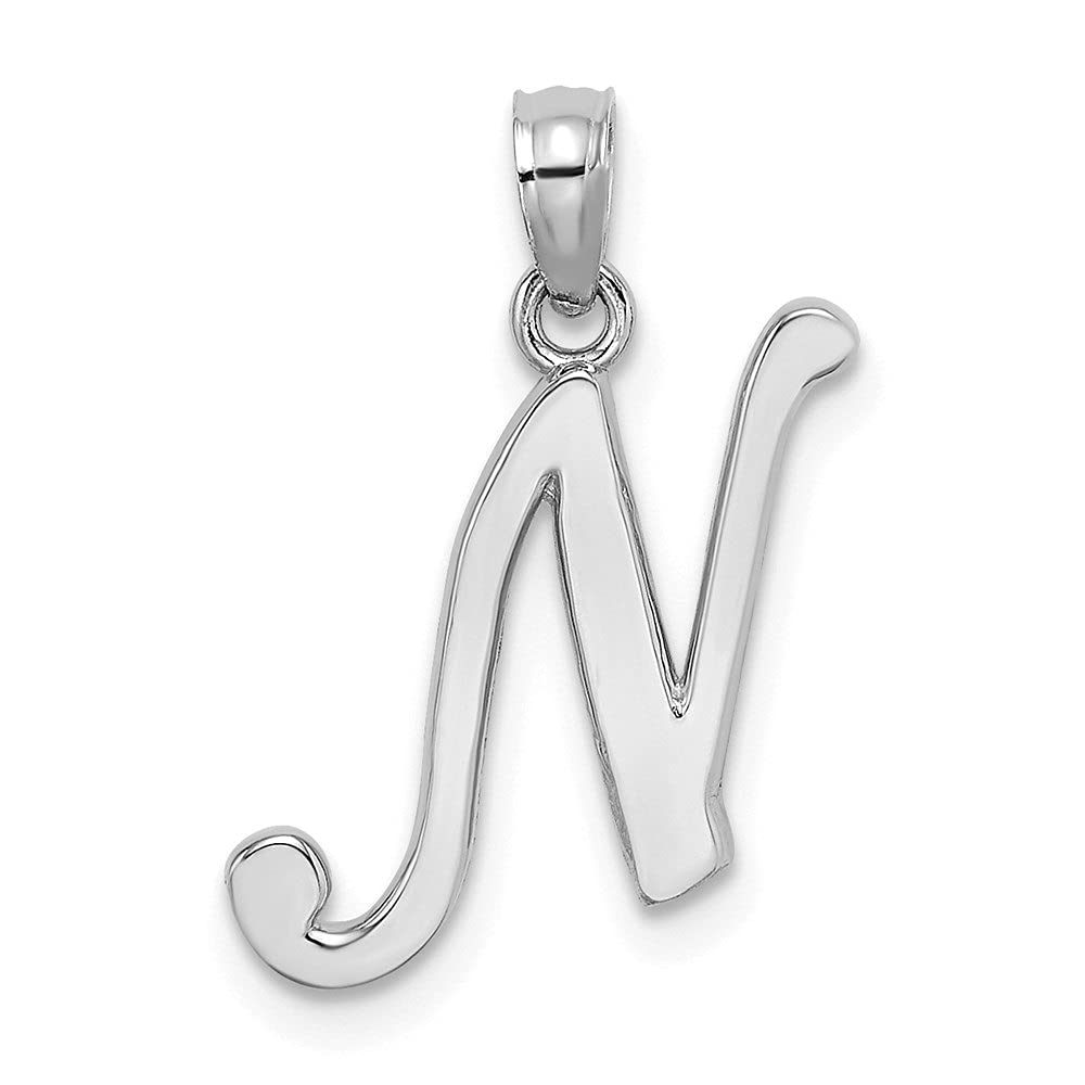 14K White Gold Script Letter W Initial Pendant Necklace for Women - Elegant Personalized Jewelry Gift for Her - Perfect for Birthdays, Anniversaries & Special Occasions
