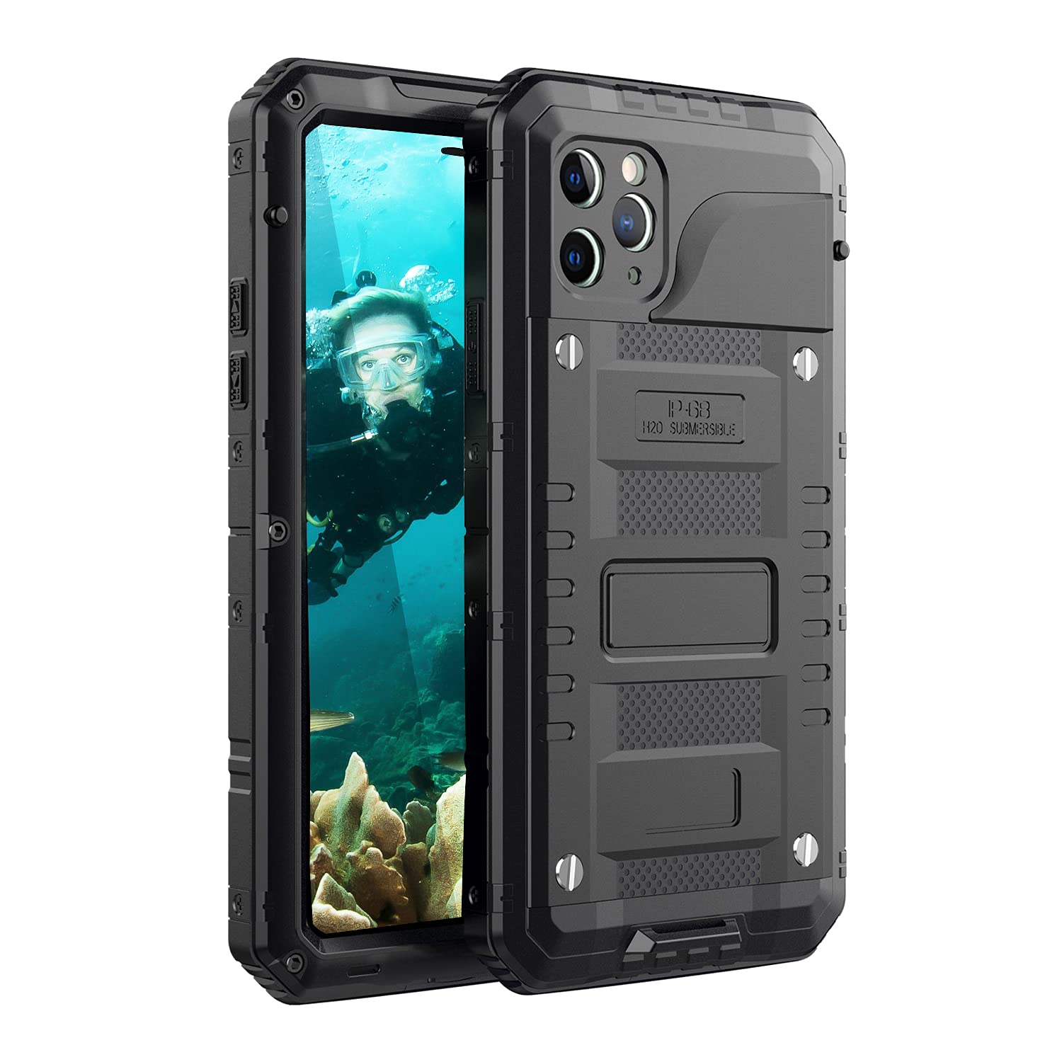 **Marrkey Heavy Duty Rugged Military Grade iPhone 11 Pro Max Case – Waterproof, Shockproof, Dustproof, Full-Body Protection with Built-in Screen Protector (6.5
