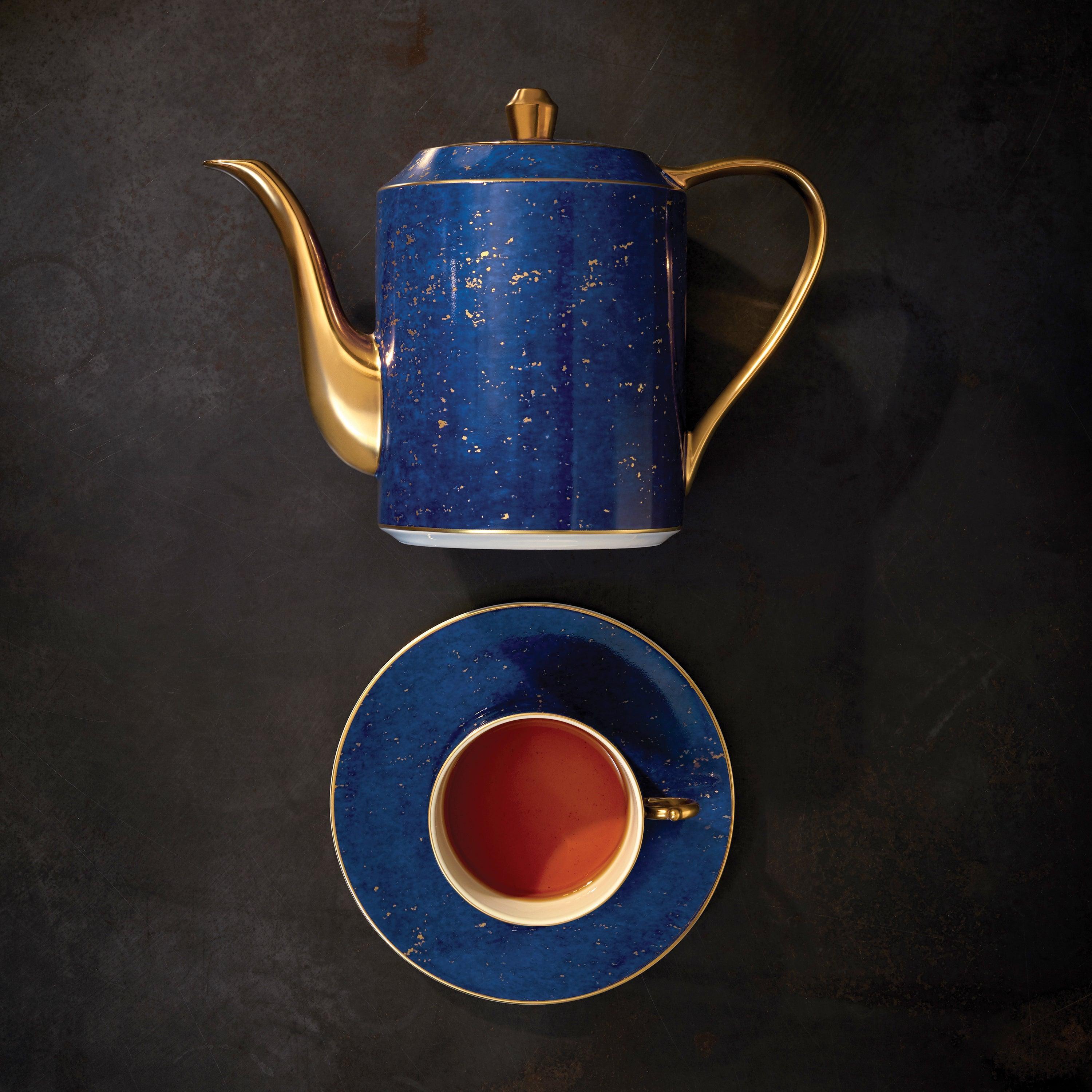 Premium Lapis Lazuli Ceramic Teapot - Elegant Handcrafted Blue Teapot for Loose Leaf Tea & Herbal Infusions - Perfect for Afternoon Tea, Gifts & Home Decor