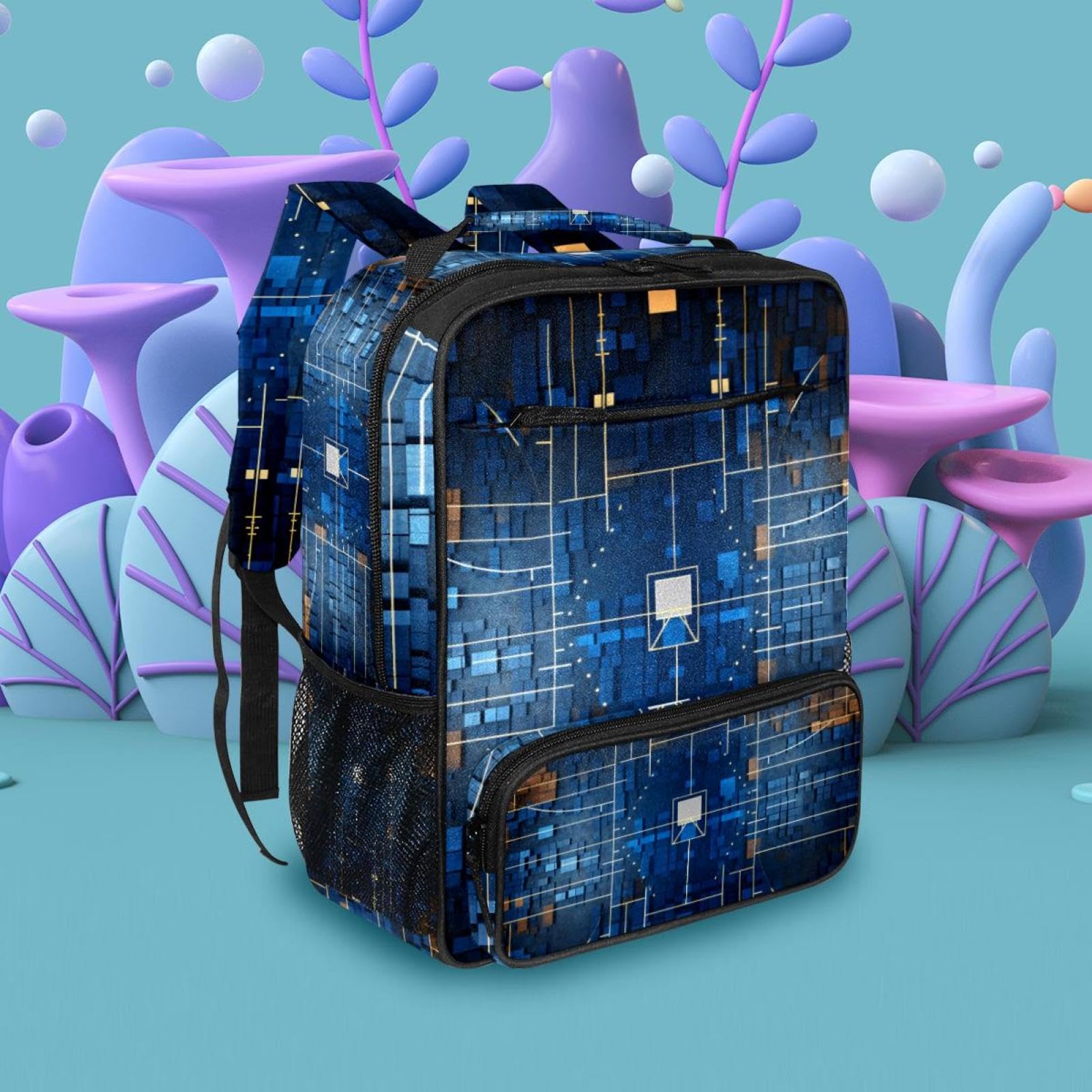 Men's & Women's Travel Backpack - Durable Art Basketball Court Design Backpack for Hiking, Commuting & School | Perfect for Outdoor Adventures & Daily Use