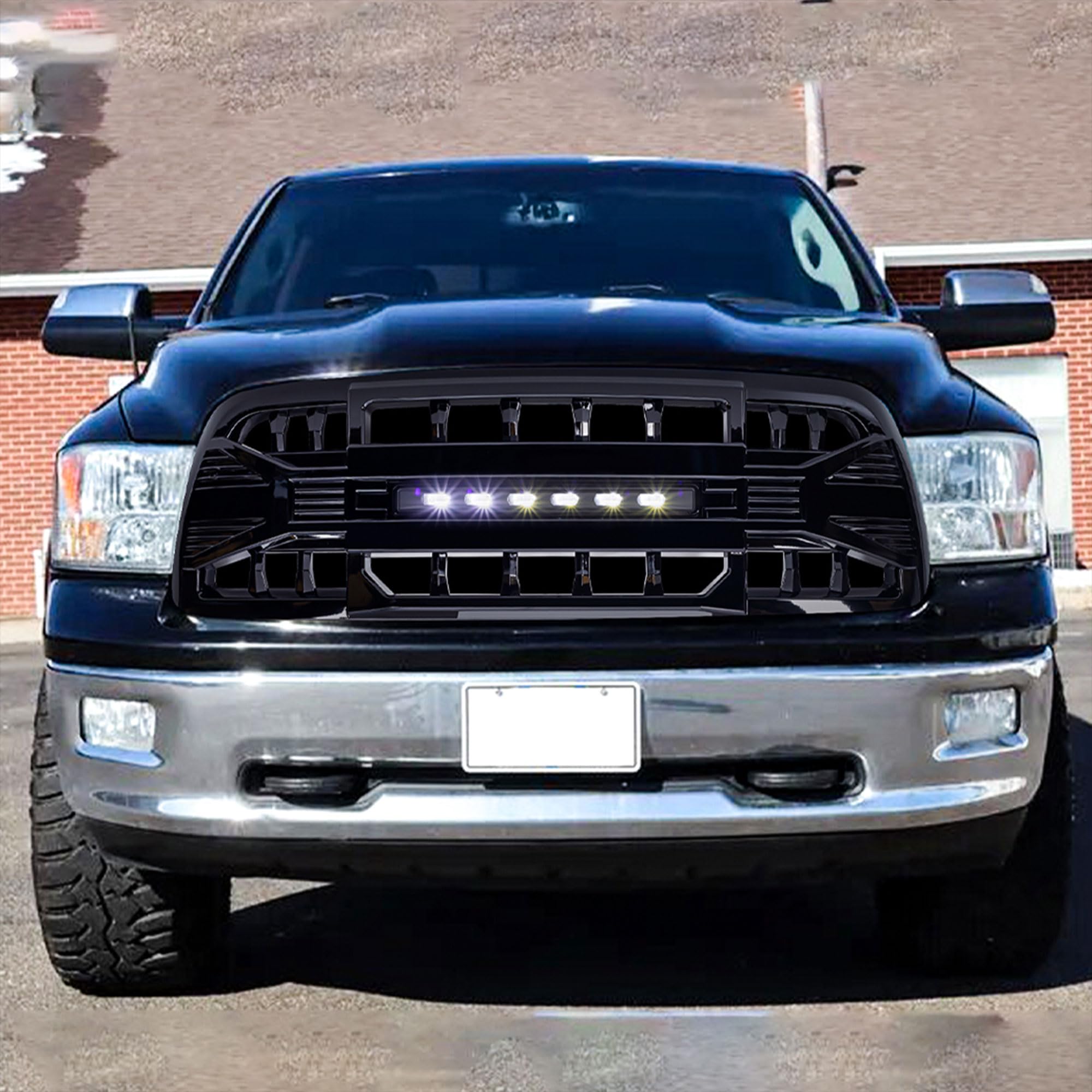 2013-2018 Dodge Ram 2500/3500 Off-Road Grille with LED Lights | Gloss Black Heavy Duty Truck Grill | Perfect for Off-Roading & Night Driving