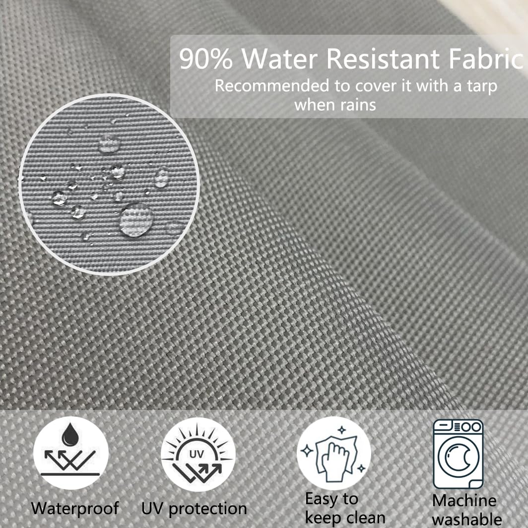 Sqodok 24x24 Inch Waterproof Outdoor Cushion Covers - 4 Pack Replacement Patio Furniture Covers for Wicker Chairs (Grey) - Perfect for Backyard, Deck, Poolside & Garden Seating