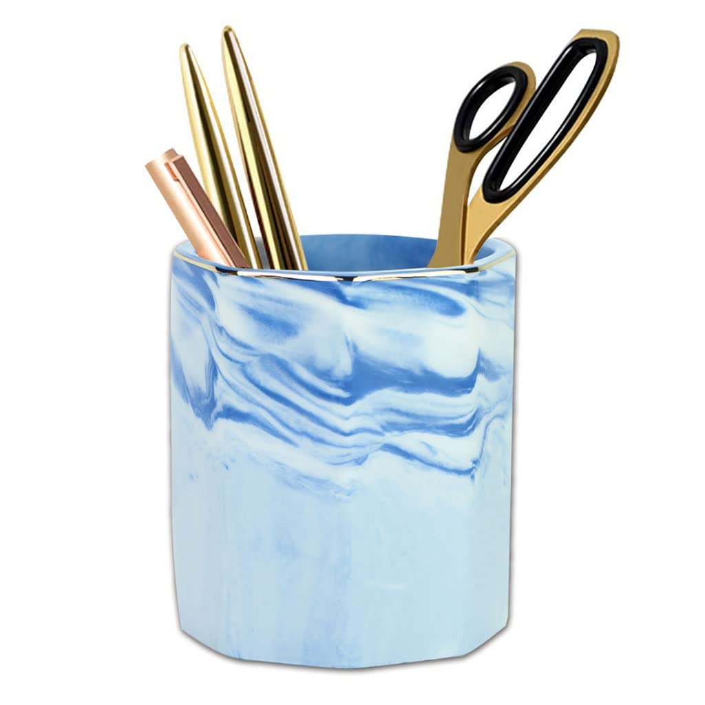 ADKHF Ceramic Pen Holder - Cute Pencil Cup & Desk Organizer for Office, Makeup Brush Holder, Writing Brush Storage (Style B) - Perfect for Home, Office & School Organization