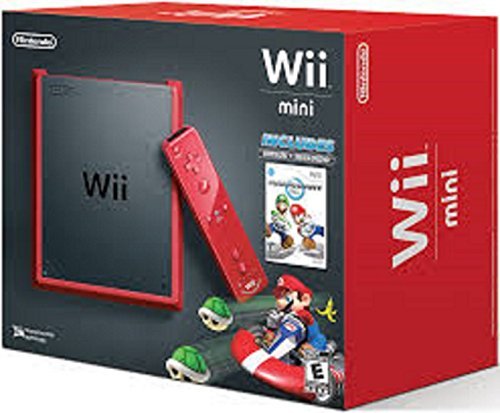 Refurbished Nintendo Wii Mini Console with Mario Kart Wii Game - Red | Classic Gaming Bundle for Family Fun & Party Entertainment | Compatible with Wii Remotes & Accessories