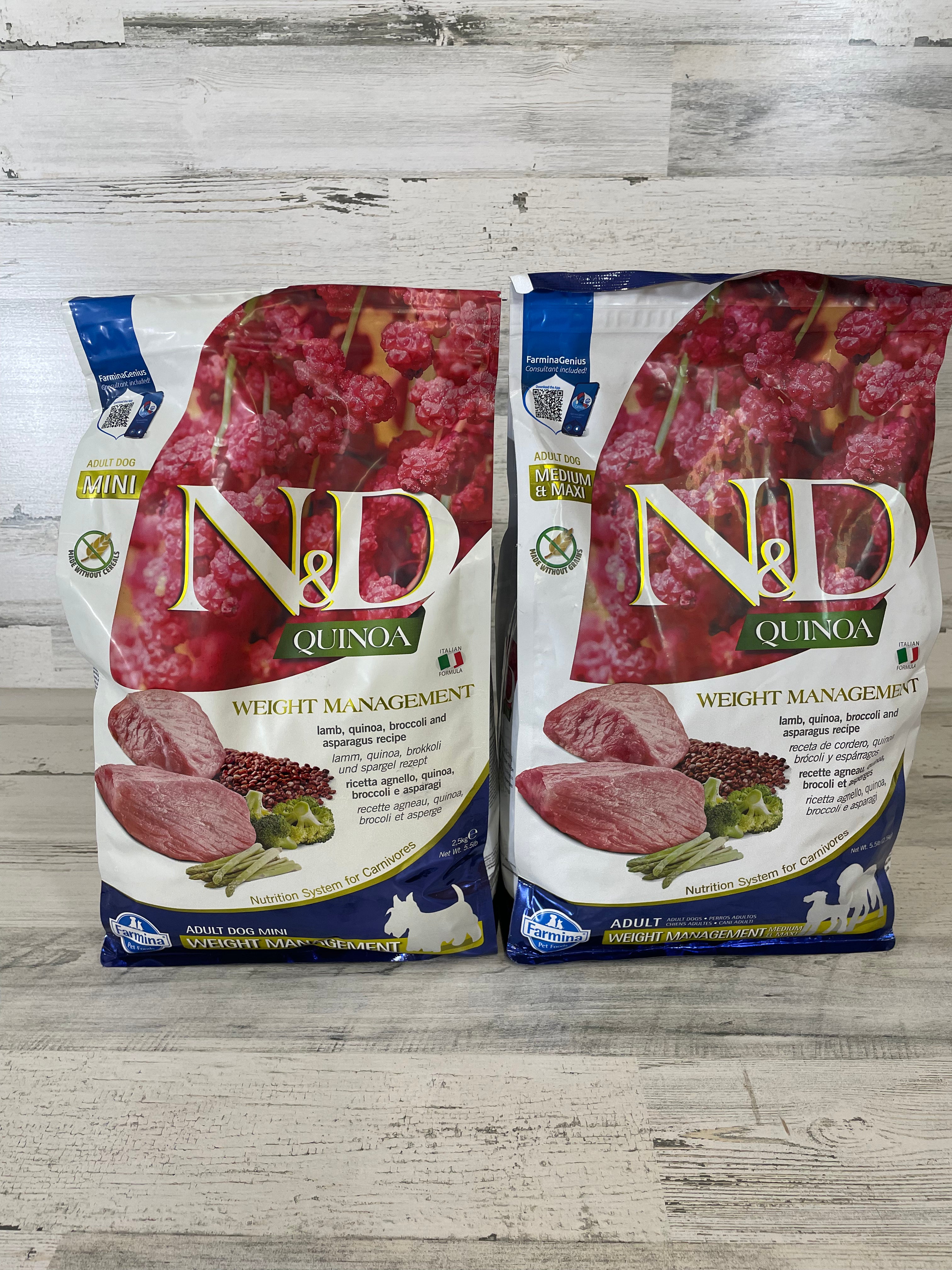 Farmina N&D Quinoa & Lamb Weight Management Dry Dog Food - Healthy Weight Control for Dogs - Perfect for Overweight or Less Active Pets