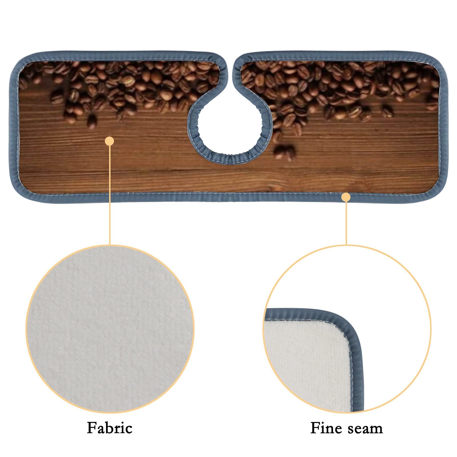 Non-Slip Sink Faucet Mat Set - 3 Pack Absorbent Splash Guard Pads for Kitchen & Bathroom Countertops - Black & Coffee Brown - Waterproof, Stain Proof for RV, Home & Office Use
