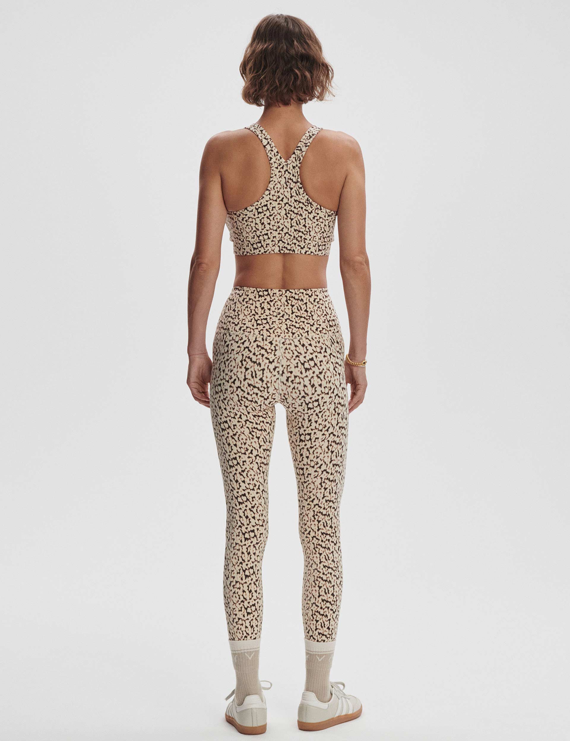 Move Selma Bra - Almond Abstract Leopard Print Wireless Bralette for Women | Comfortable Lounge Wear & Yoga Bralette for Everyday Use