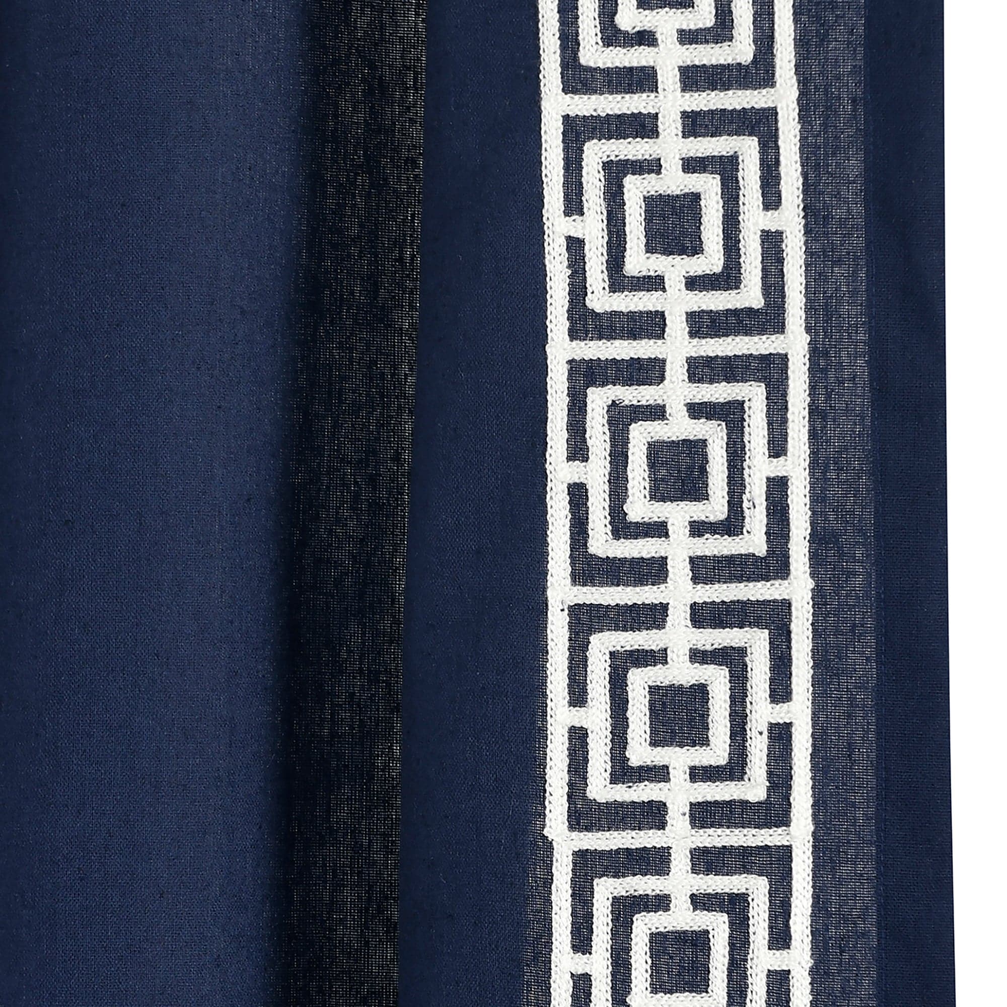Luxury Modern Square Embroidery Border Window Curtain Panel - Elegant Home Decor for Living Room, Bedroom & Dining Room - Blackout Drapes with Embroidery Design - Perfect for Home, Office & Hotel Decor