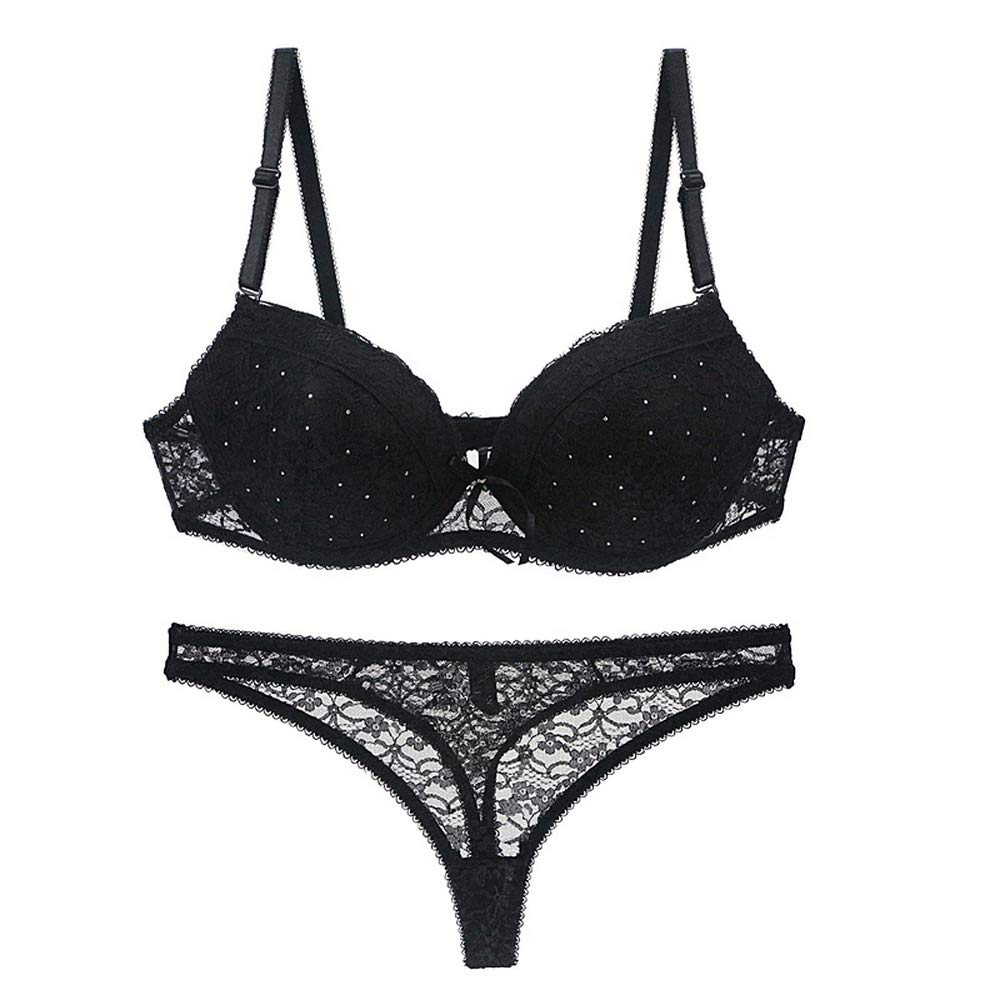 Sexy Lace Push Up Bra and Bikini Panty Set for Women - Comfortable Lingerie Underwear Set with Floral Design - Perfect for Date Night, Valentine's Gift, and Boudoir Photography