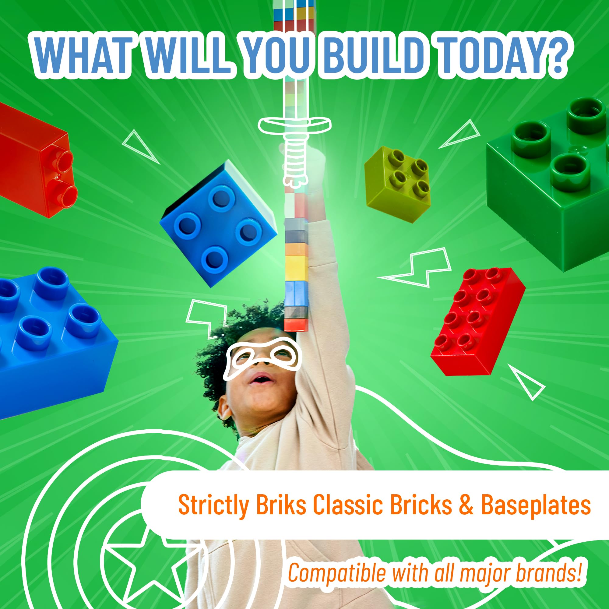 Strictly Briks Large 10x10 Inch Clear Baseplate - 100% Lego Compatible Stackable Building Plate for Tables, Mats & DIY Projects | Classic Brick Base for Creative Play & Displays