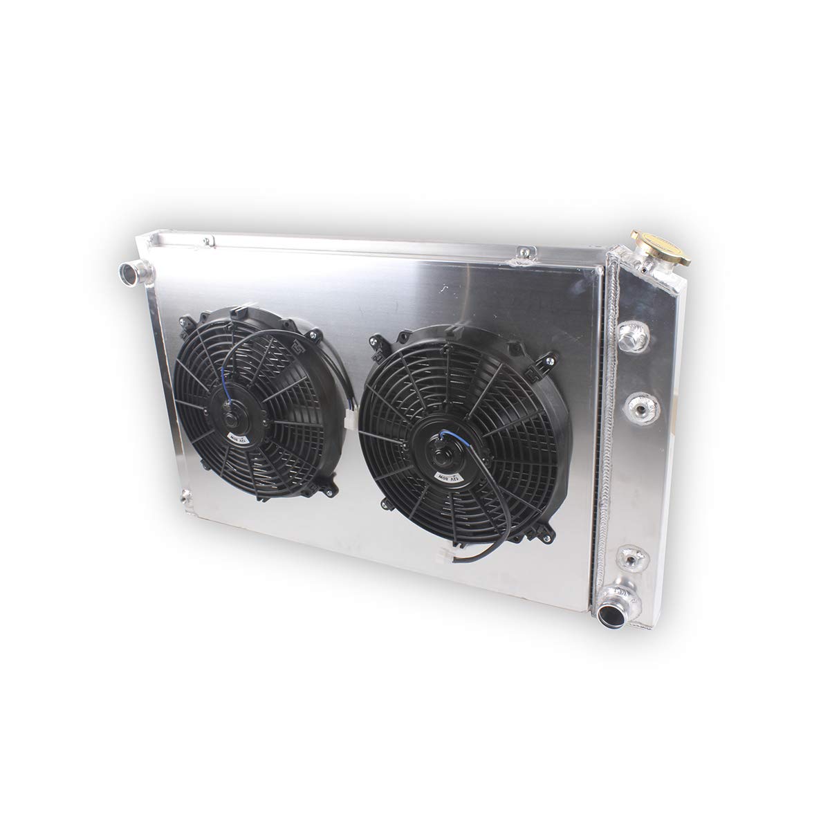OHOB-COOL 3-Row Full Aluminum Radiator with Shroud Fan - Compatible with 1973-1991 Chevy Blazer, Suburban, GMC Jimmy & C/K/G C10 Pickup Trucks - High-Performance Cooling for Off-Roading, Towing & Hot Weather Driving