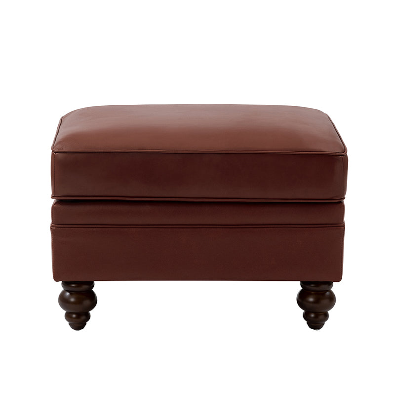 Basilio Modern Genuine Leather Storage Ottoman Bench - Living Room Footrest, Coffee Table & Extra Seating - Perfect for Home, Office & Bedroom