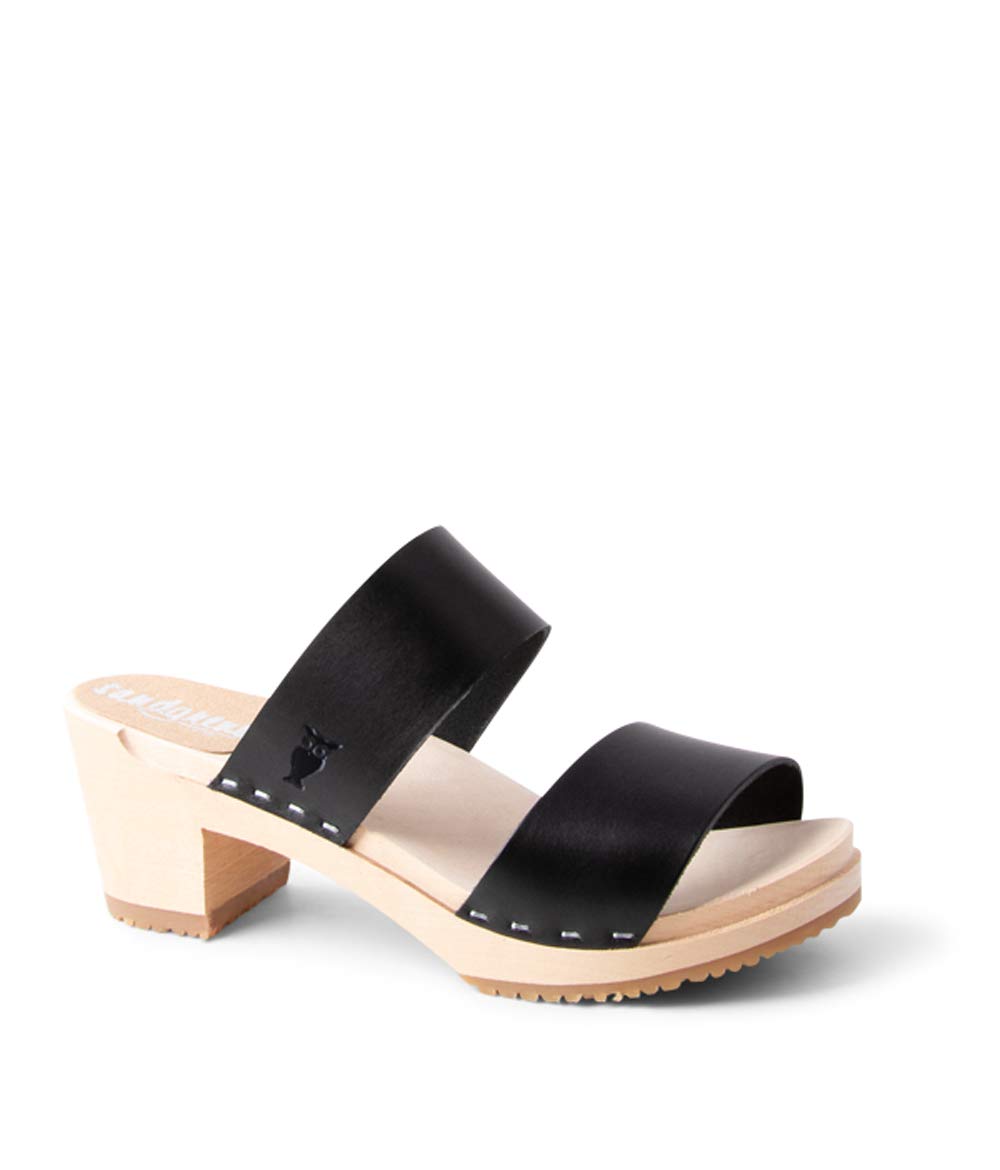 Sandgrens Handmade Swedish Wooden Clogs for Women - Comfortable High Heel Sandals | Stockholm Style | Perfect for Summer Outfits, Garden Parties & Boho Fashion