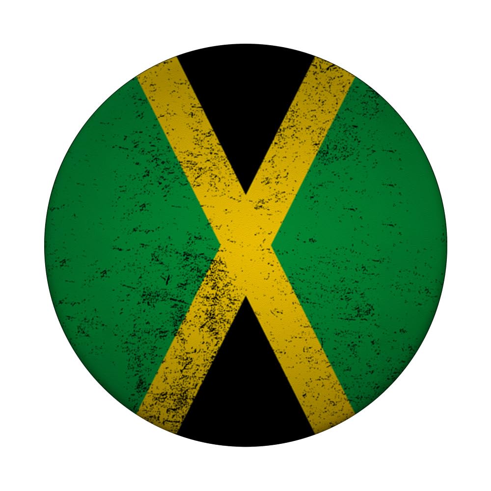 Grunge Jamaica Flag PopSockets - Swappable PopGrip for Phone & Tablet - Cool Afro Jamaican Gift for Northern America - Perfect for Music Lovers, Travel Enthusiasts & Caribbean Culture Fans