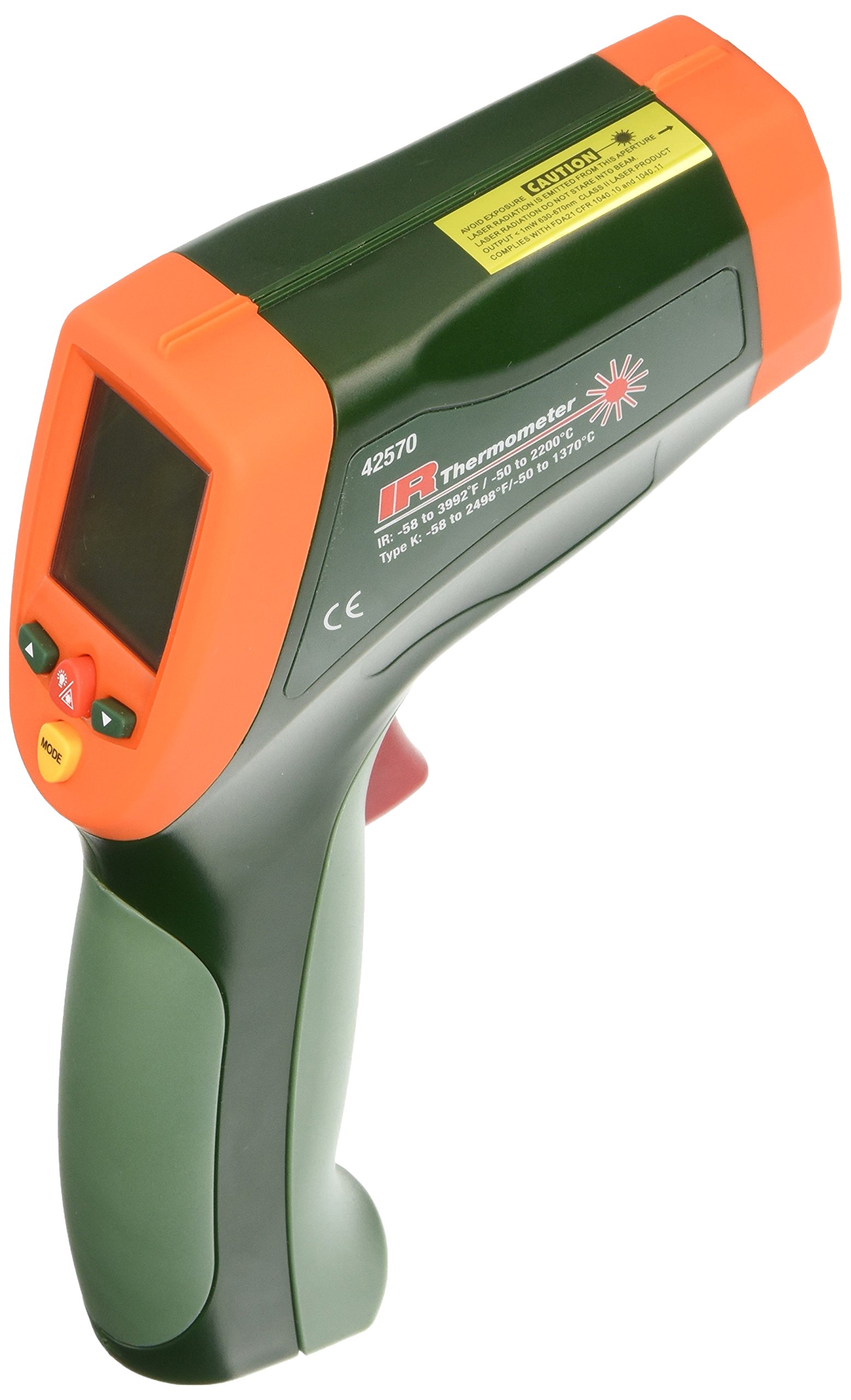 Extech 42570 Dual Laser Infrared Thermometer - High Accuracy Non-Contact Temperature Gun (-58°F to 2200°F) for Cooking, HVAC, Automotive & Industrial Use