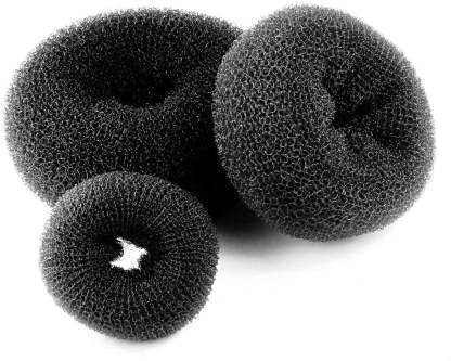 Premium Hair Donut Bun Maker Set - 3 Sizes Salon-Quality Hair Accessories for Perfect Buns & Updos (Black) | Great for Weddings, Parties & Everyday Styling