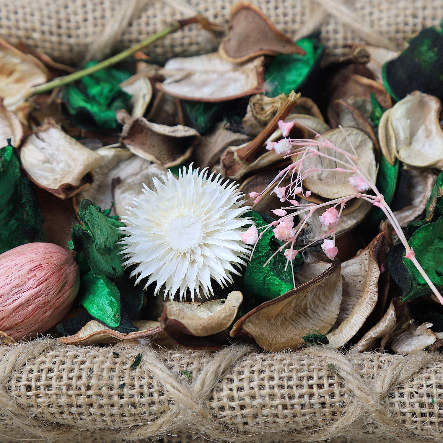 Qingbei Rina White Potpourri Bags - Jasmine Scented Bowl Filler, Spring Decorative Dried Flower Petals for Home Fragrance Sachets | 8.4oz/2 Bags | Perfect for Bathroom Decor, Living Room Aromatherapy & Wedding Centerpieces
