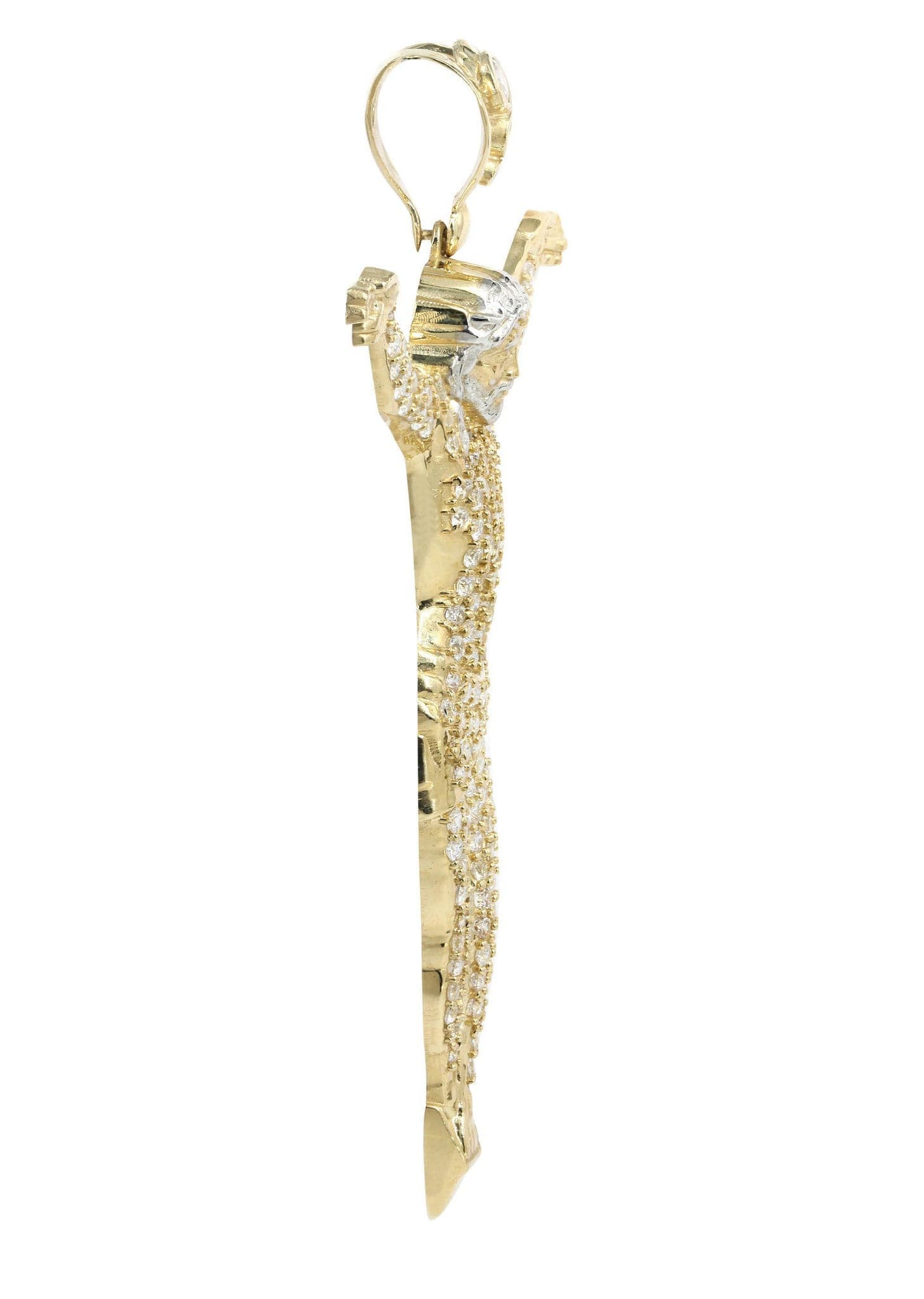 10K Gold Crucifix Pendant Necklace - 32.3 Grams Solid Gold Religious Cross Jewelry for Men & Women - Perfect for Baptism, First Communion, Confirmation & Everyday Wear