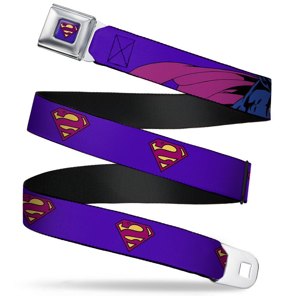 Buckle-Down Seatbelt Belt - Bizarro Superman Design - Adjustable Nylon Webbing Belt for Men & Women - Perfect for Cosplay, Comic Con, and Superhero Fans