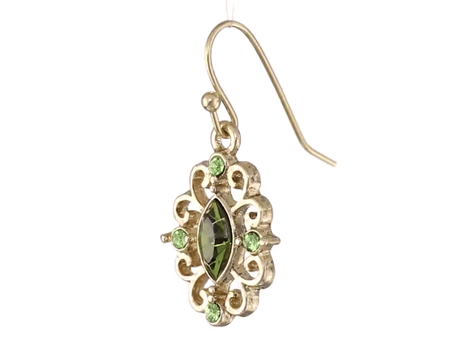 1928 Jewelry Navette Crystal Royale Filigree Drop Earrings - Vintage Style Dangle Earrings for Women, Perfect for Weddings, Parties & Special Occasions