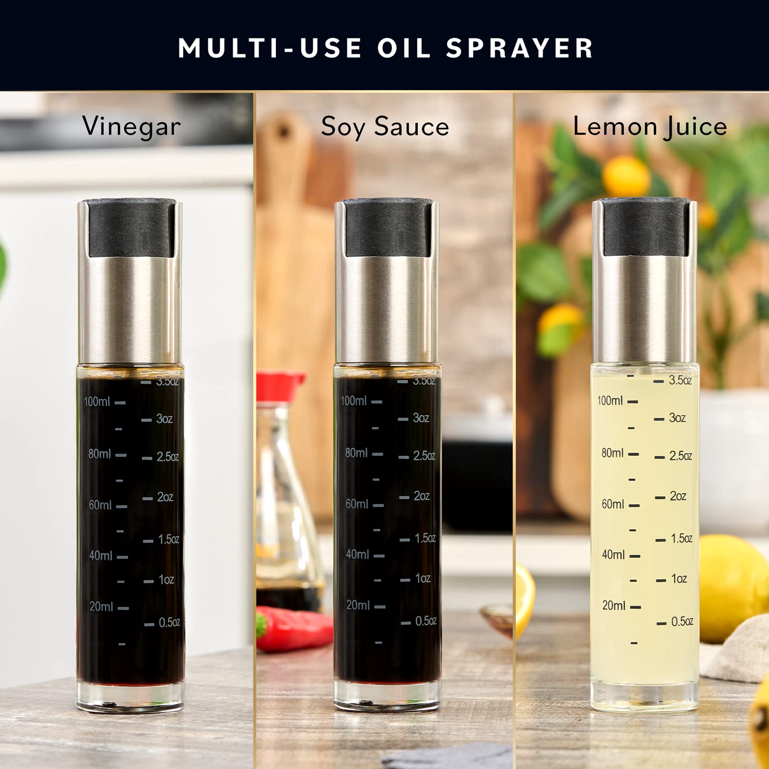 2-Pack Olive Oil Sprayer for Cooking - 120ml with Funnel & Brush | Perfect for Baking & Grilling