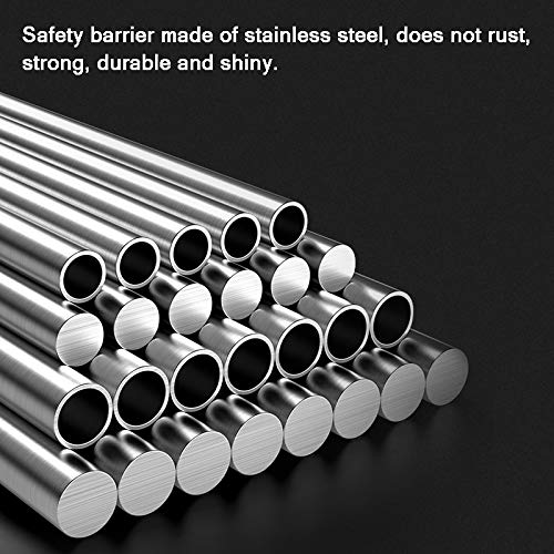 2 Pack Stainless Steel Parking Bollards with Padlock & Reflective Strips - 650×76mm (25.5×3in) Driveway Markers for Commercial & Private Use - Perfect for Parking Lots, Driveways & Property Boundaries