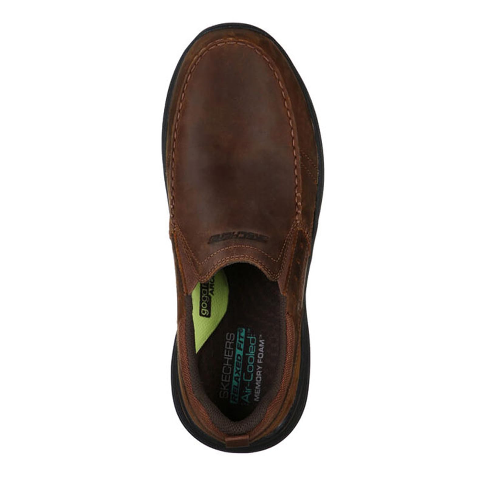 Skechers Men's Expanded Seven-O Leather Slip-On Moccasin Shoes - Comfortable Casual Loafers for Work, Travel & Everyday Wear