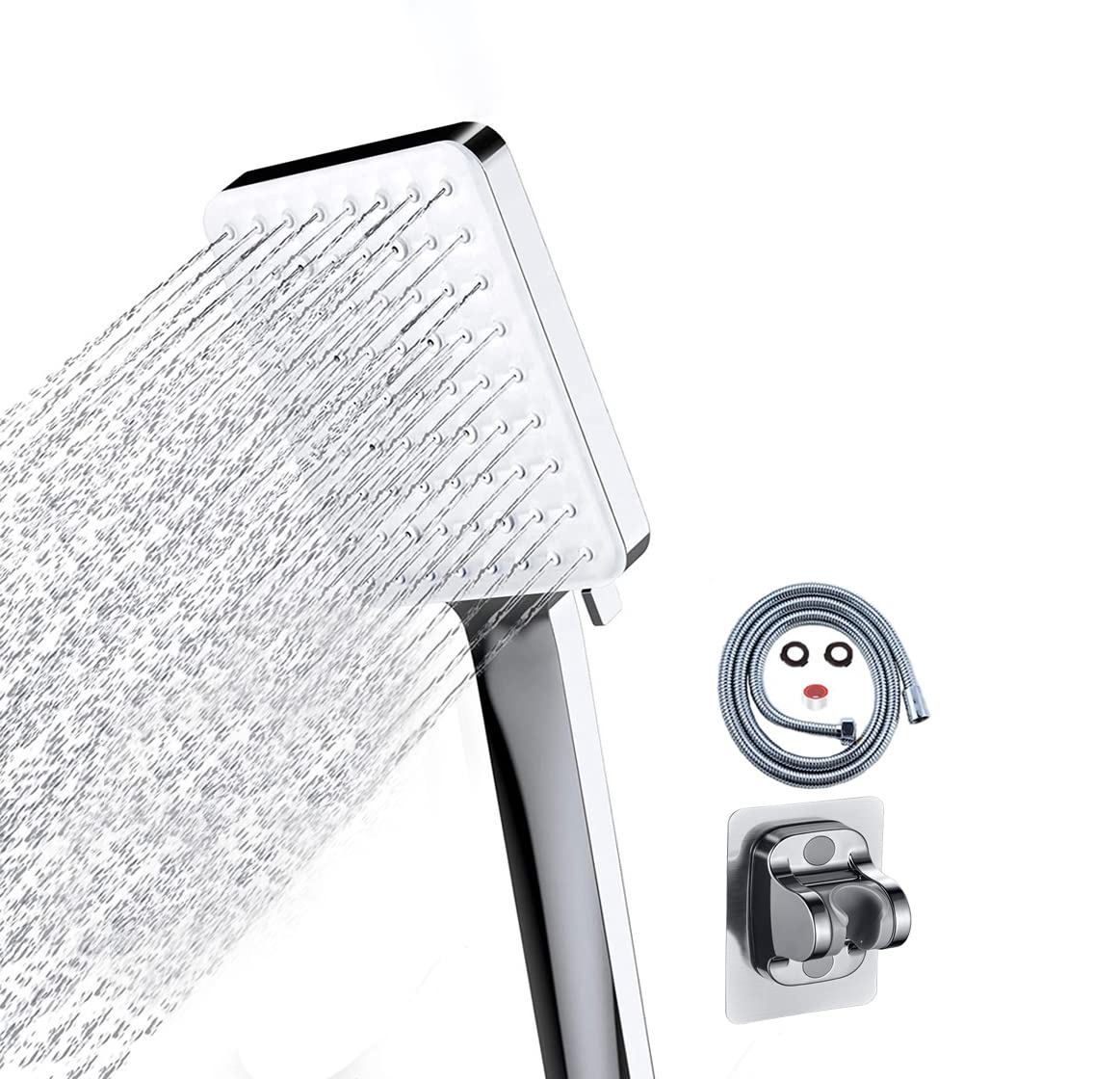6-Function Hand Shower with 1.5m Hose & No-Drill Bracket - Perfect for Adults, Kids & Pets - Ideal for Bathroom, Kitchen, School, Hotel, Gym & Beach Use - Versatile Shower Head for Home & Travel Hygiene