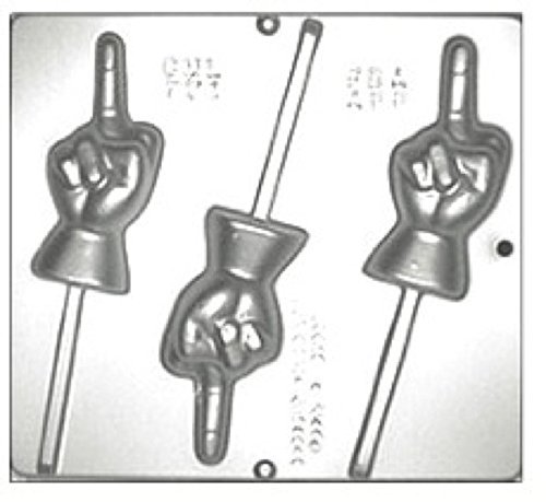 Middle Finger Lollipop Chocolate Candy Mold 771 - Silicone Baking Mold for DIY Edible Gifts, Party Favors & Prank Treats - Perfect for Halloween, Birthday Parties & Office Pranks