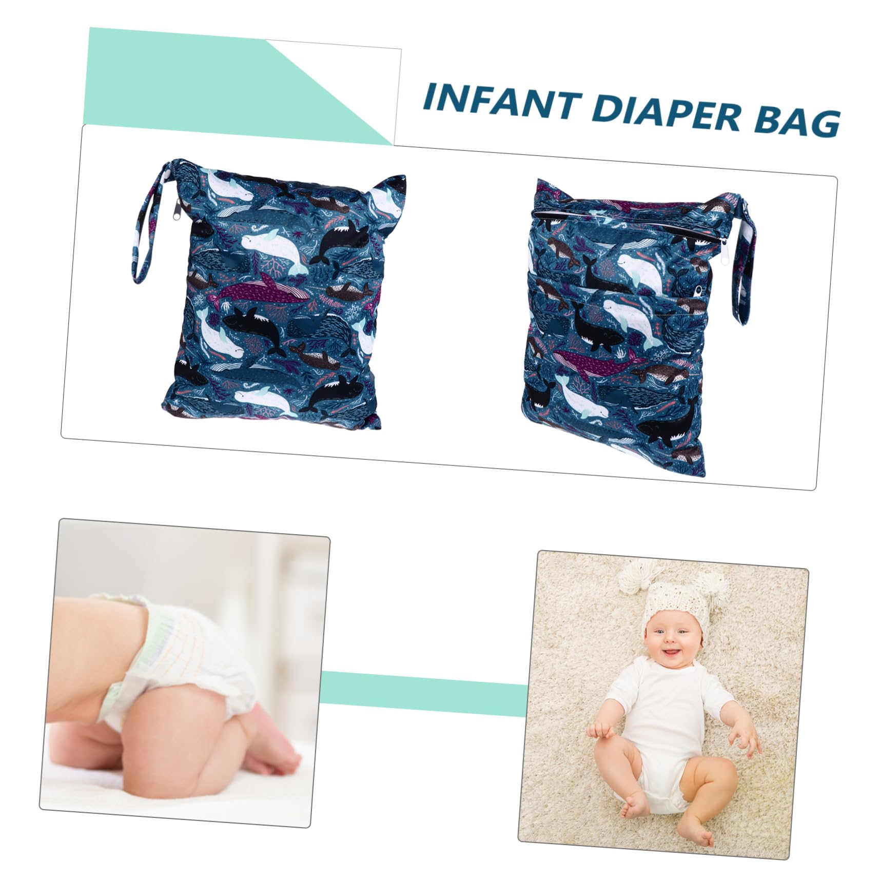 BESTonZON Knitted Cloth Diaper Bag - Waterproof Wet Dry Pouch for Travel, Makeup Organizer & Baby Essentials Storage - Perfect for Moms on the Go, Daycare, and Family Outings
