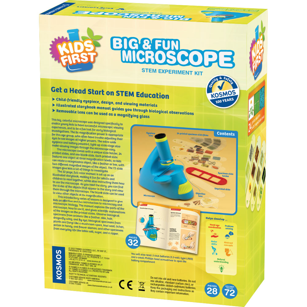 Kids First Big & Fun Microscope - STEM Educational Toy for Children Ages 5+ | Explore Science & Nature | Perfect for Home Learning & Classroom Activities