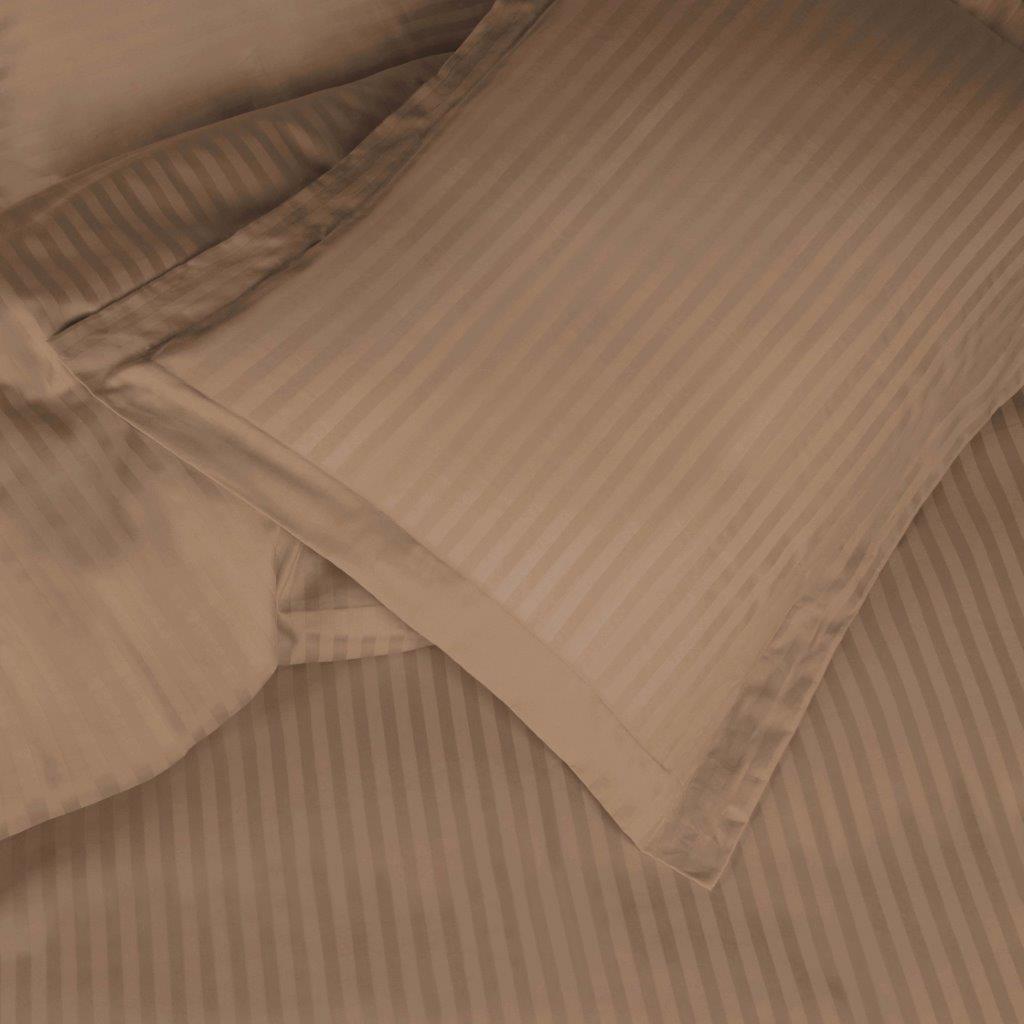 Luxury Egyptian Cotton 600 Thread Count Duvet Cover Set - Queen Size, Striped Design for Bedroom Decor | Soft & Breathable Bedding Set for Hotels, Guest Rooms & Master Bedrooms