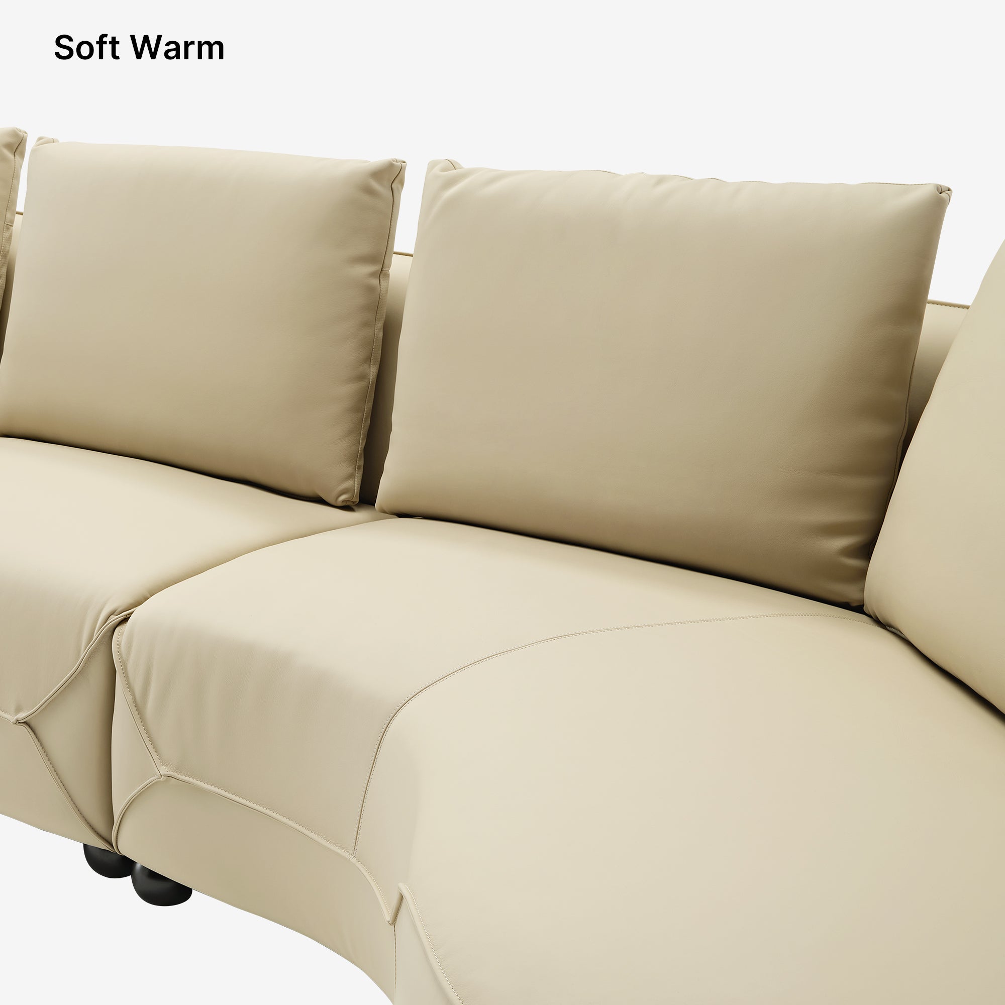 Modern Leah Curved Sectional Sofa - Comfortable L-Shaped Couch for Living Room, Lounge & Entertainment Spaces