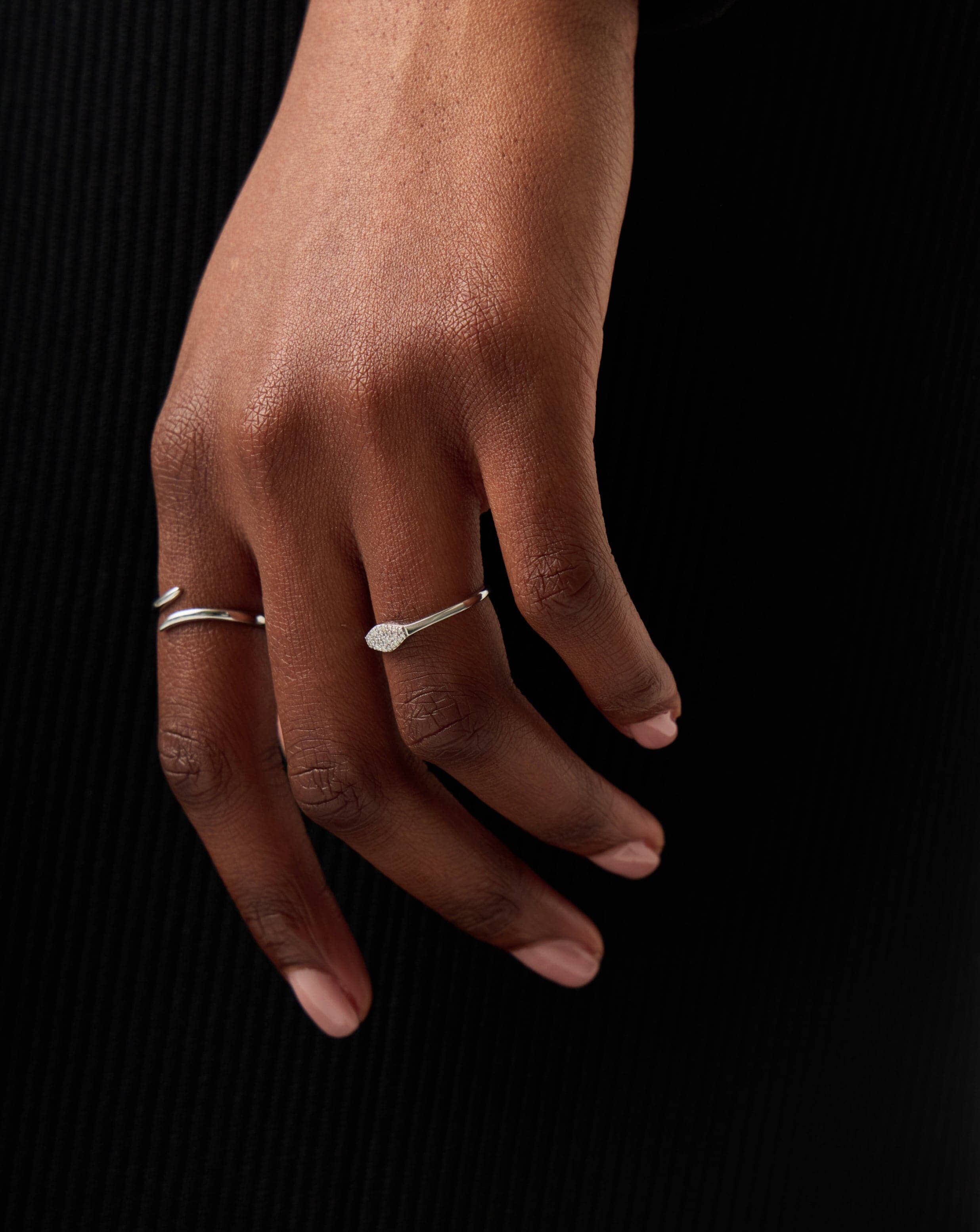 14K Solid White Gold Diamond Signet Ring for Men & Women - Elegant & Timeless Jewelry for Weddings, Engagements & Everyday Luxury