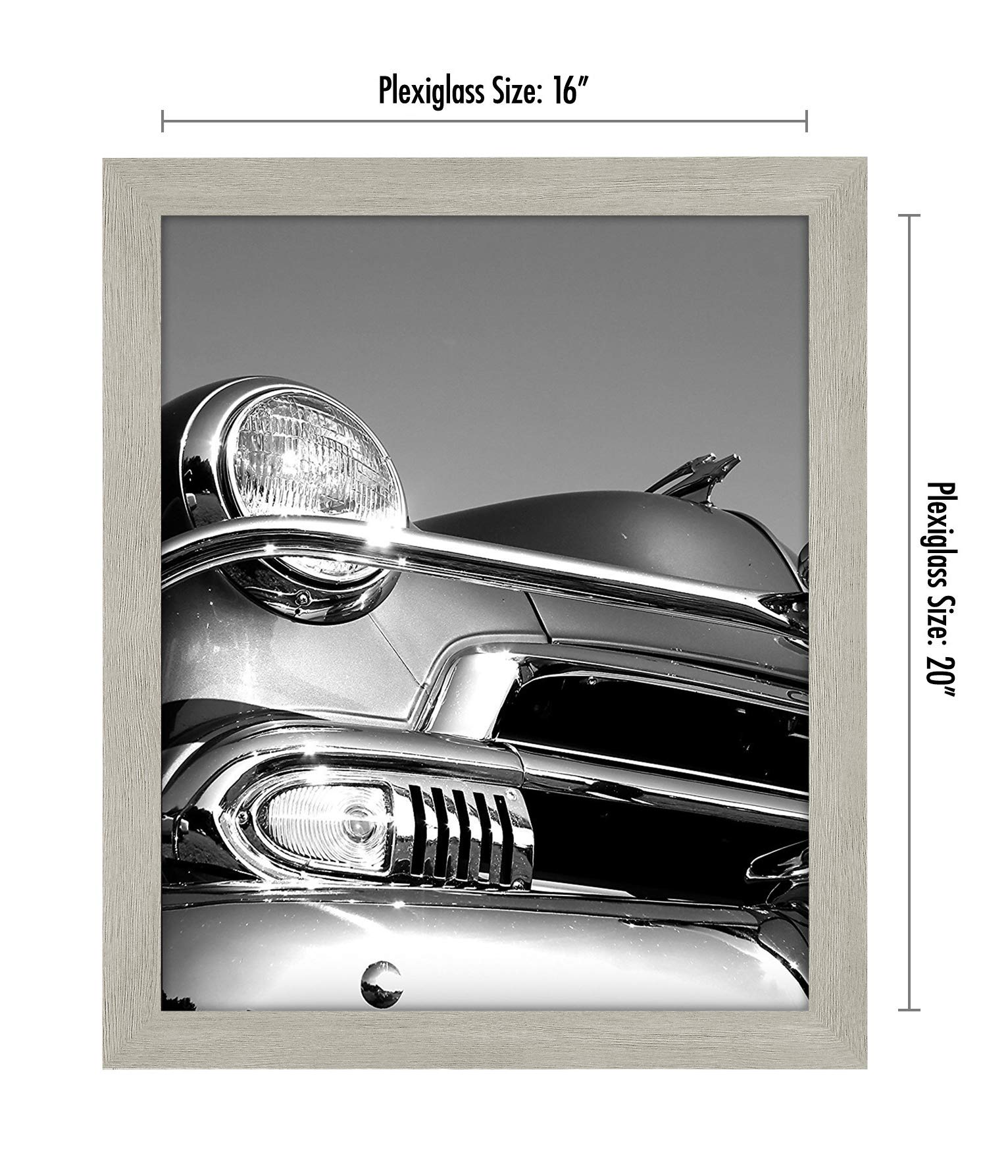 Americanflat 16x20 Wood Picture Frame with Plexiglass - Vertical/Horizontal Wall Display for Home & Office